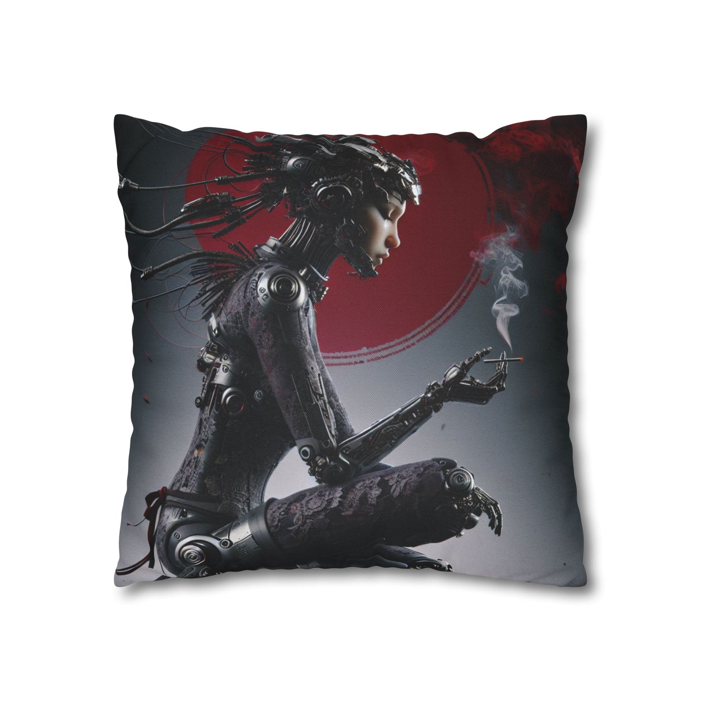 Futuristic Robot Love Pillowcase, Cyberpunk Decor, Gift for Tech Lovers, Modern Home Accent, Unique Housewarming Present