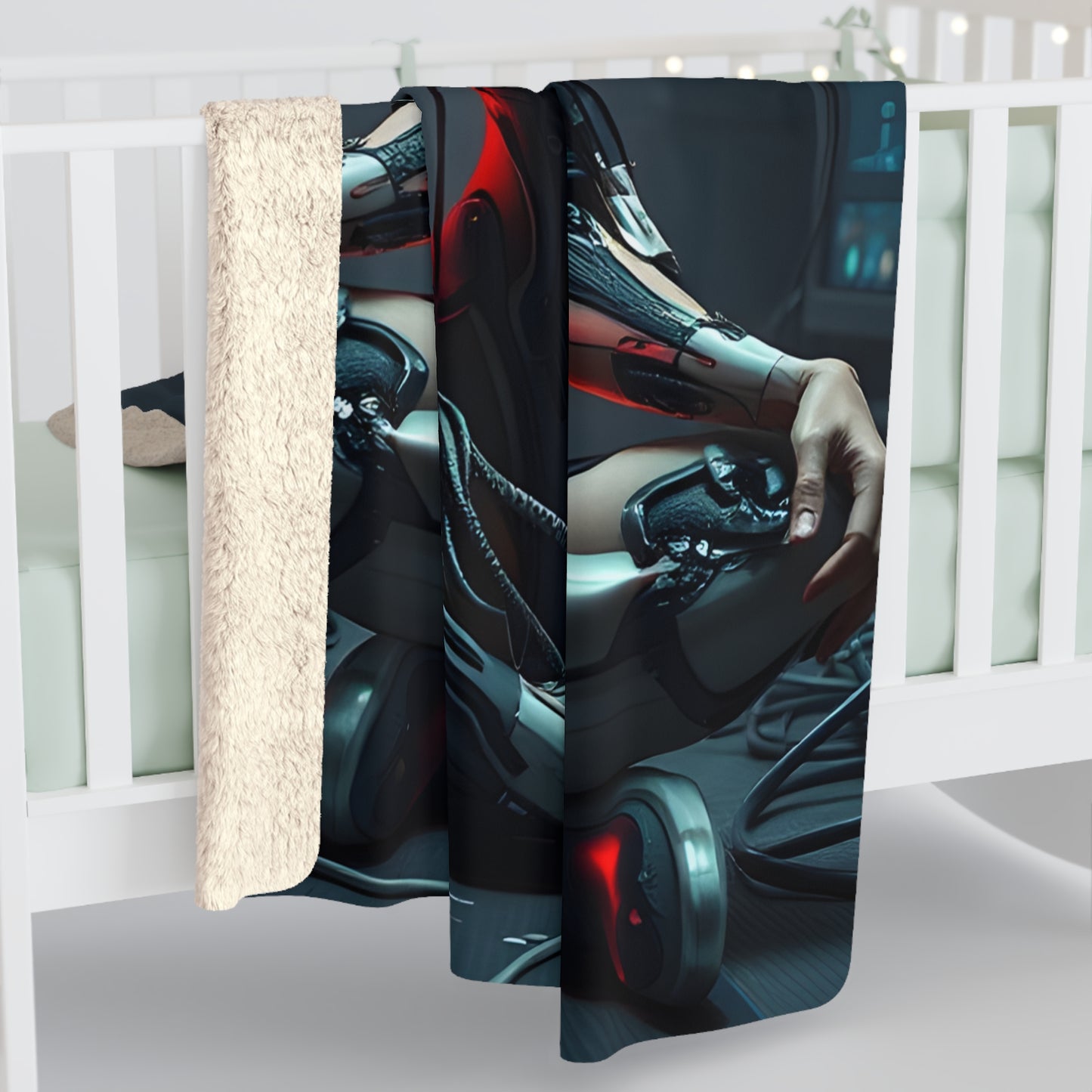 Cyber Sherpa Fleece Blanket - Cozy Aesthetic Home Decor