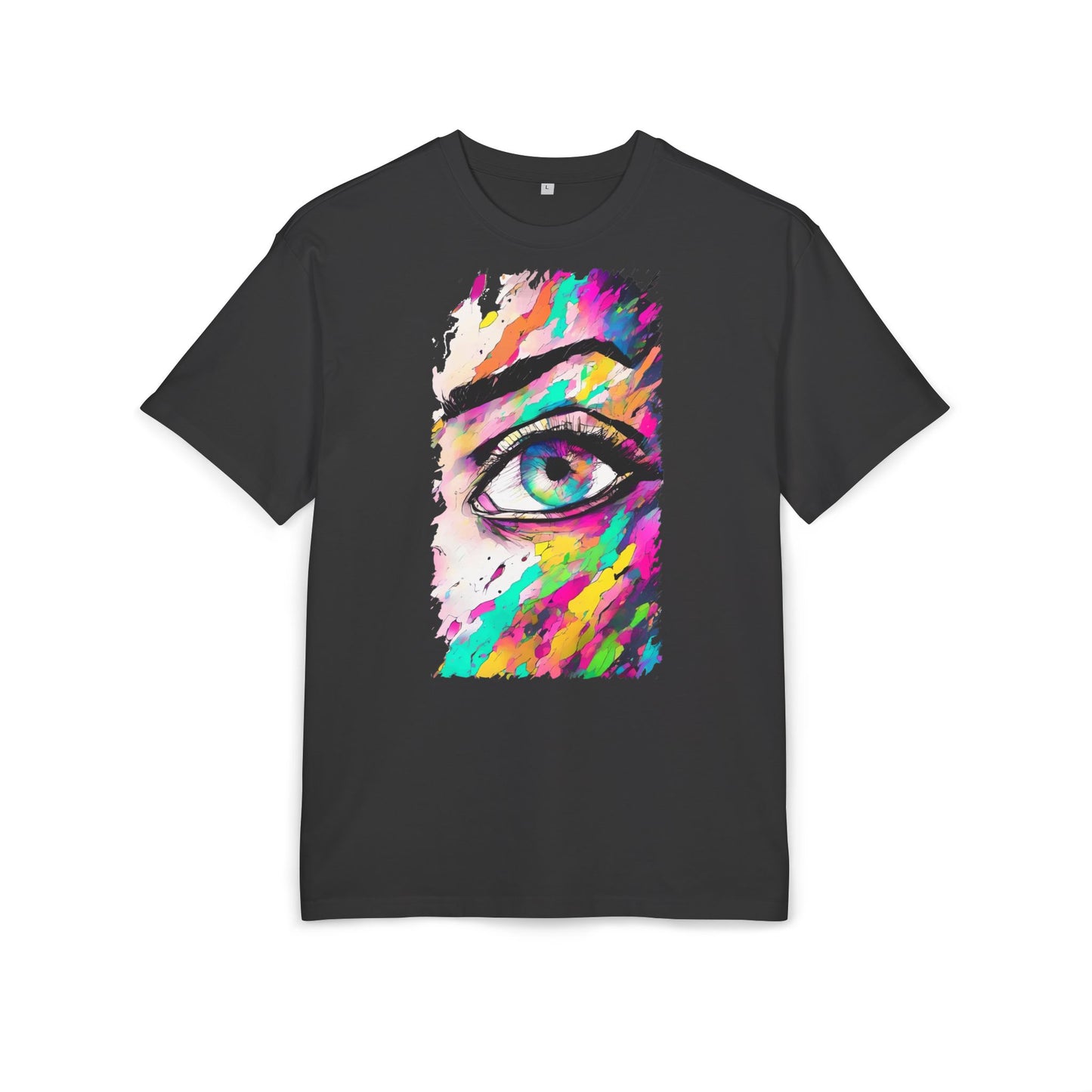 Colorful Eye Graphic Unisex Heavy Oversize Tee, Artistic T-Shirt, Casual Wear, Gift for Art Lovers, Streetwear Trends, Vibrant Style