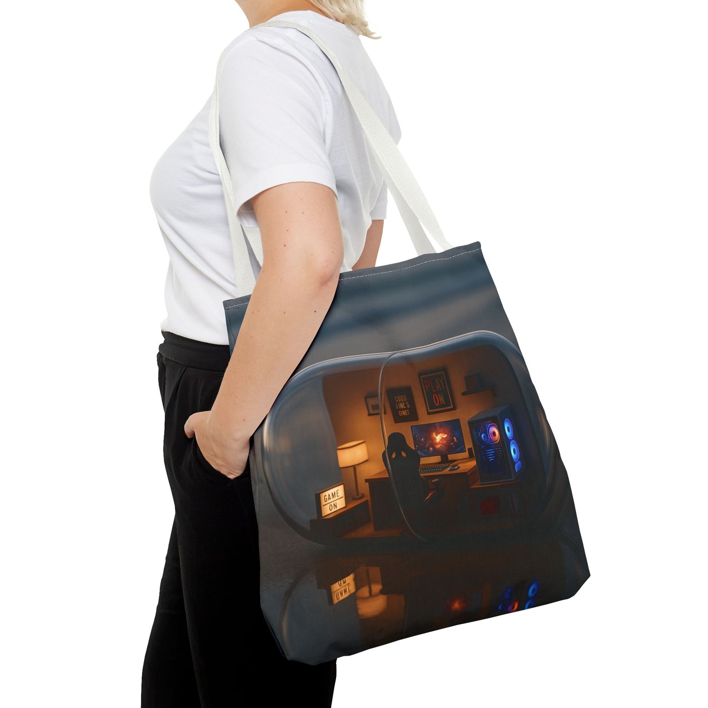 Cozy Gamer Tote Bag, Comfortable Carryall for Gamers, Geek Chic Bag, Fun Tote for Game Nights, Stylish Reusable Shopping Bag
