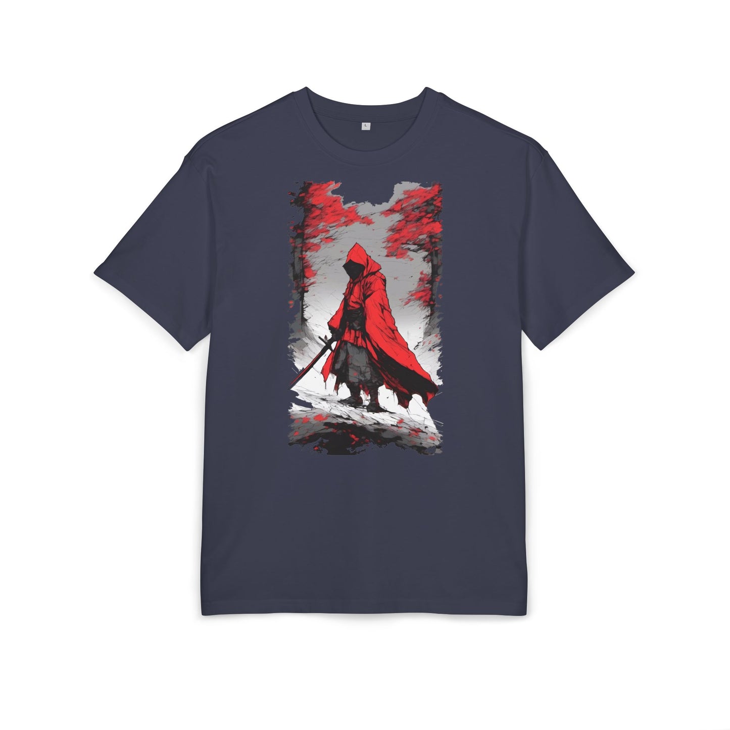 Stylish Unisex Heavy Oversize Tee - Red Hooded Figure Design, Graphic Tee, Casual Wear, Streetwear, Gifts for Men and Women