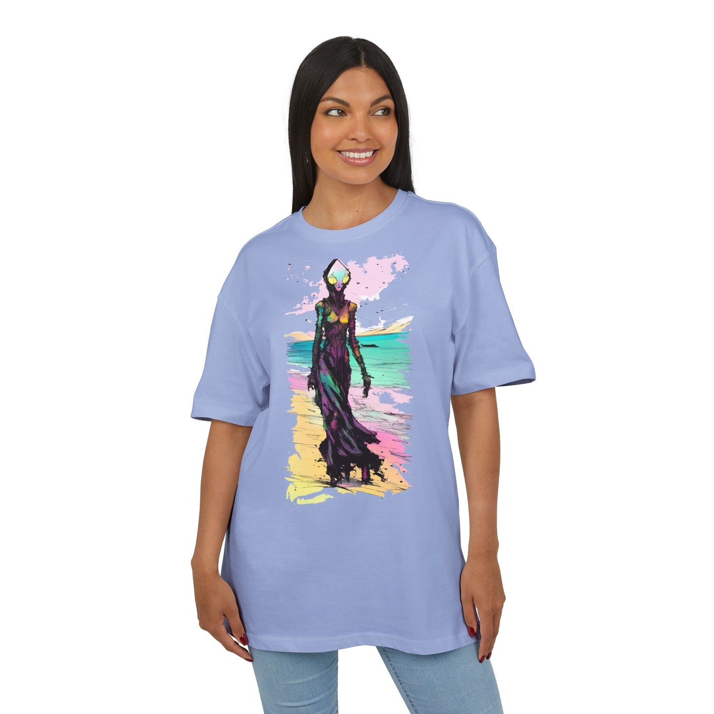 Beach Vibes Oversize Tee - Artistic Graphic Tee, Summer Style, Unisex T-Shirt, Boho Fashion, Casual Wear