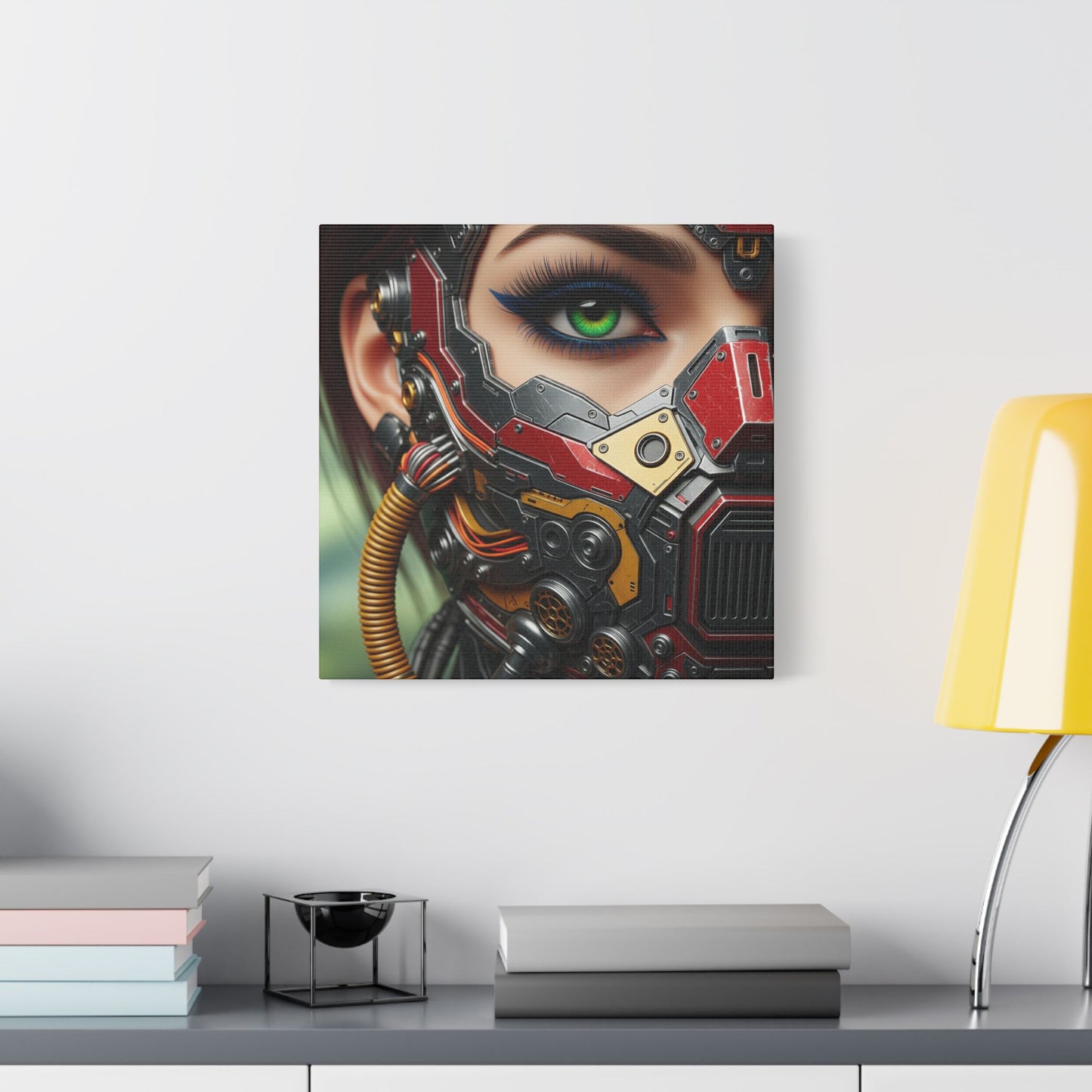 Stretched Canvas Art Print, Futuristic Wall Decor, Cyberpunk Artwork, Modern Home Decor, Unique Gift for Tech Lovers