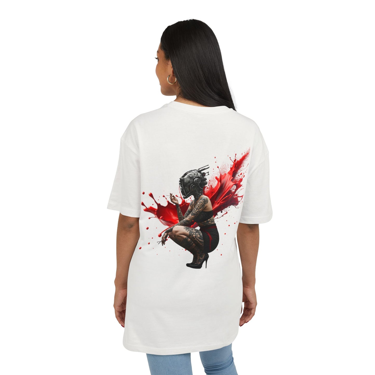 D'Stopian Oversized Unisex Tee - Edgy Graphic Art Tee for Urban Creatives