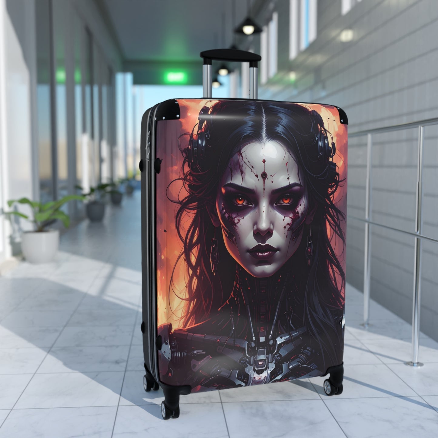 Futuristic Travel Suitcase with Bold Design, Stylish Luggage for Adventurers, Unique Carry-On for Travelers, Great Gift for Geeks