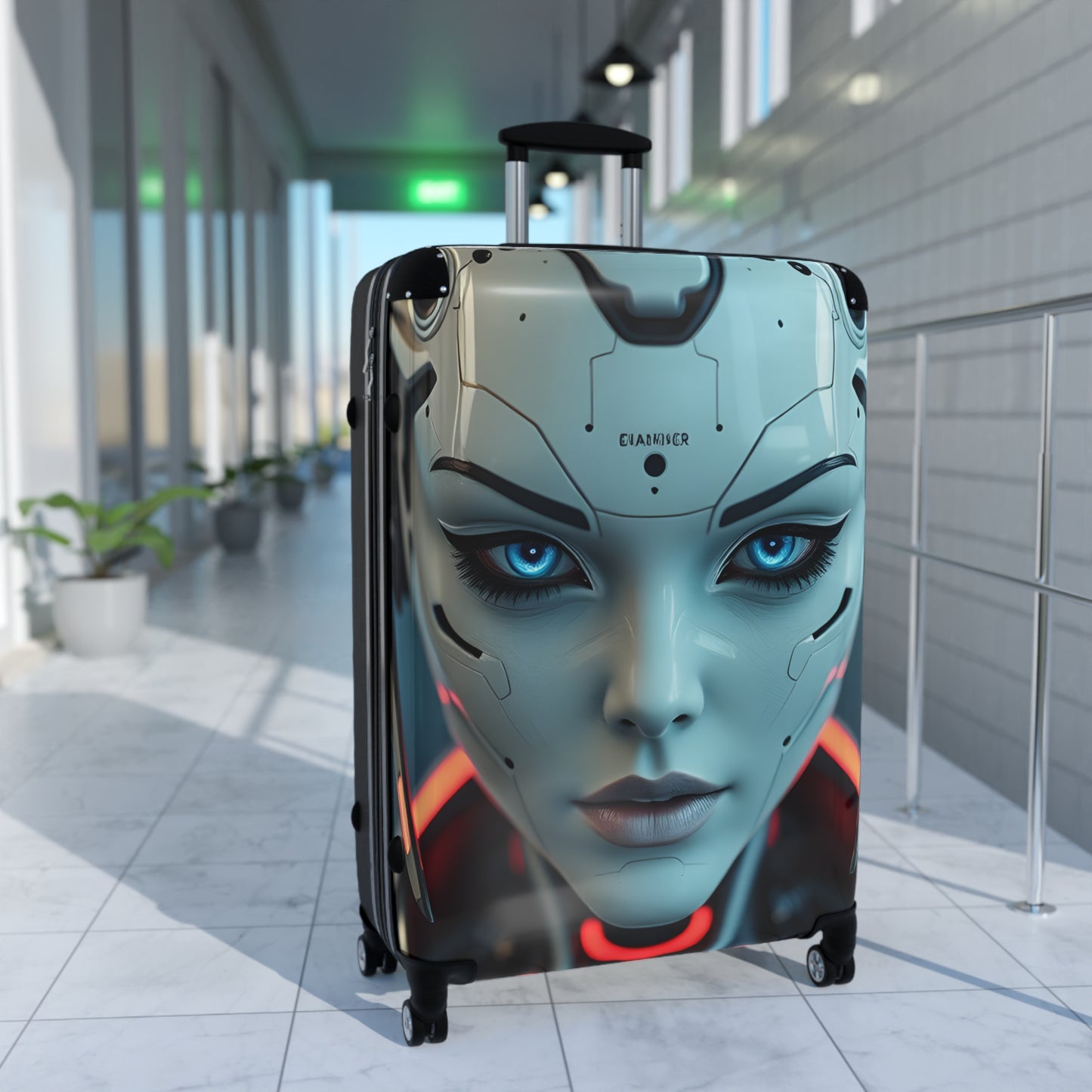 Futuristic Travel Suitcase - Stylish Carry-On for Adventurers, Geek Chic Luggage, Unique Travel Bag, Gift for Travelers, Customizable Design