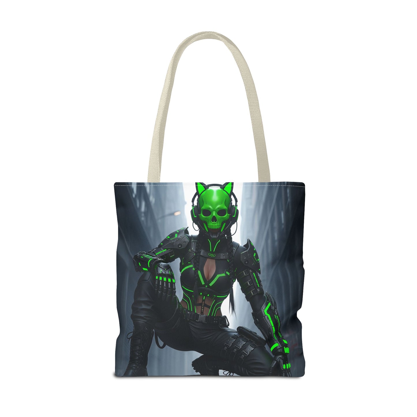 Futuristic Skull Tote Bag - Stylish Eco-Friendly Shopping Bag, Perfect for Casual Outings, Gifts, and Everyday Use