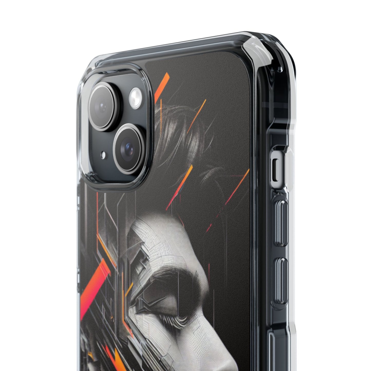 Magnetic Clear Impact Cases with Abstract Graphic, Stylish Phone Protection, Modern Gift for Tech Lovers, Unique Case