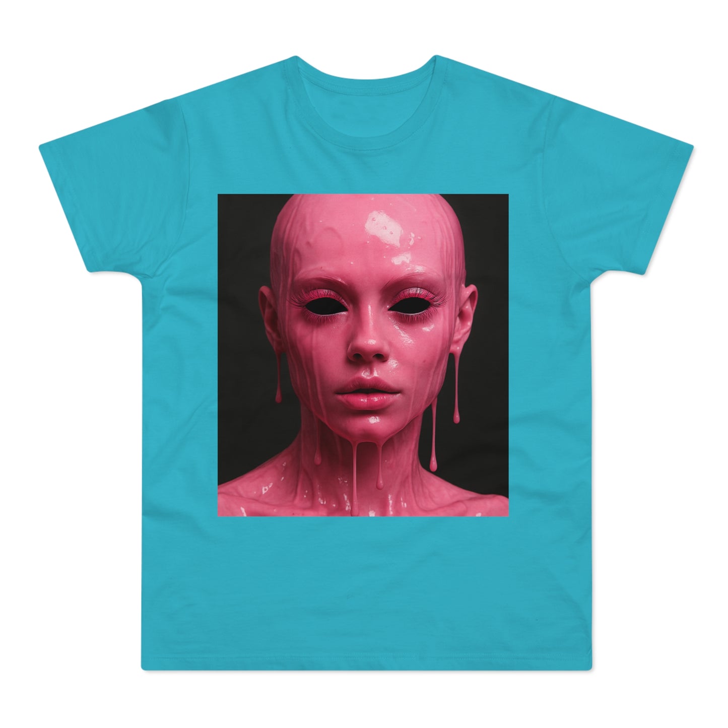 Artistic Pink Melting Face T-Shirt - Trendy Graphic Tee, Unique Gift, Statement Apparel, Festival Wear, Occasional Fashion, Street Style