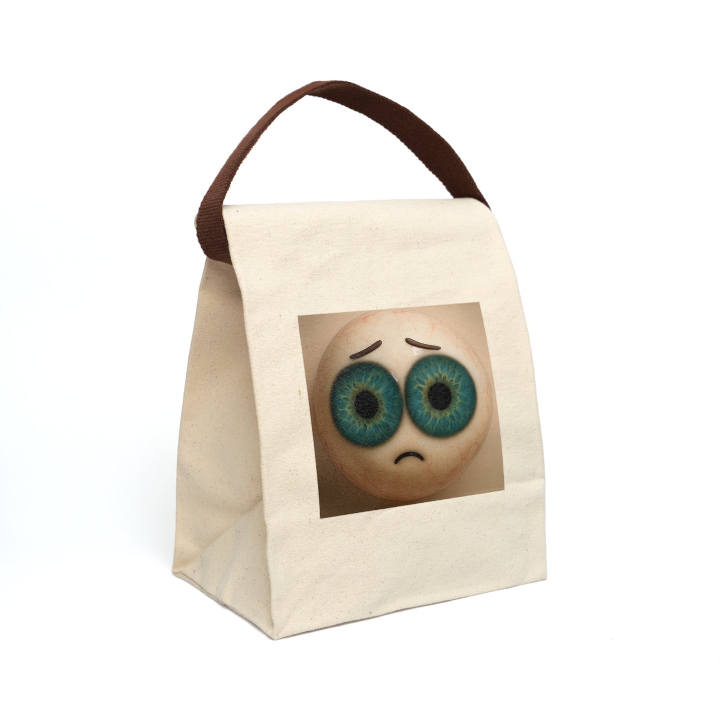 Whimsical Canvas Lunch Bag with Fun Eye Design, Cute Lunch Tote, Eco-Friendly Lunch Bag, Perfect for Kids, School, Picnics, Gifts