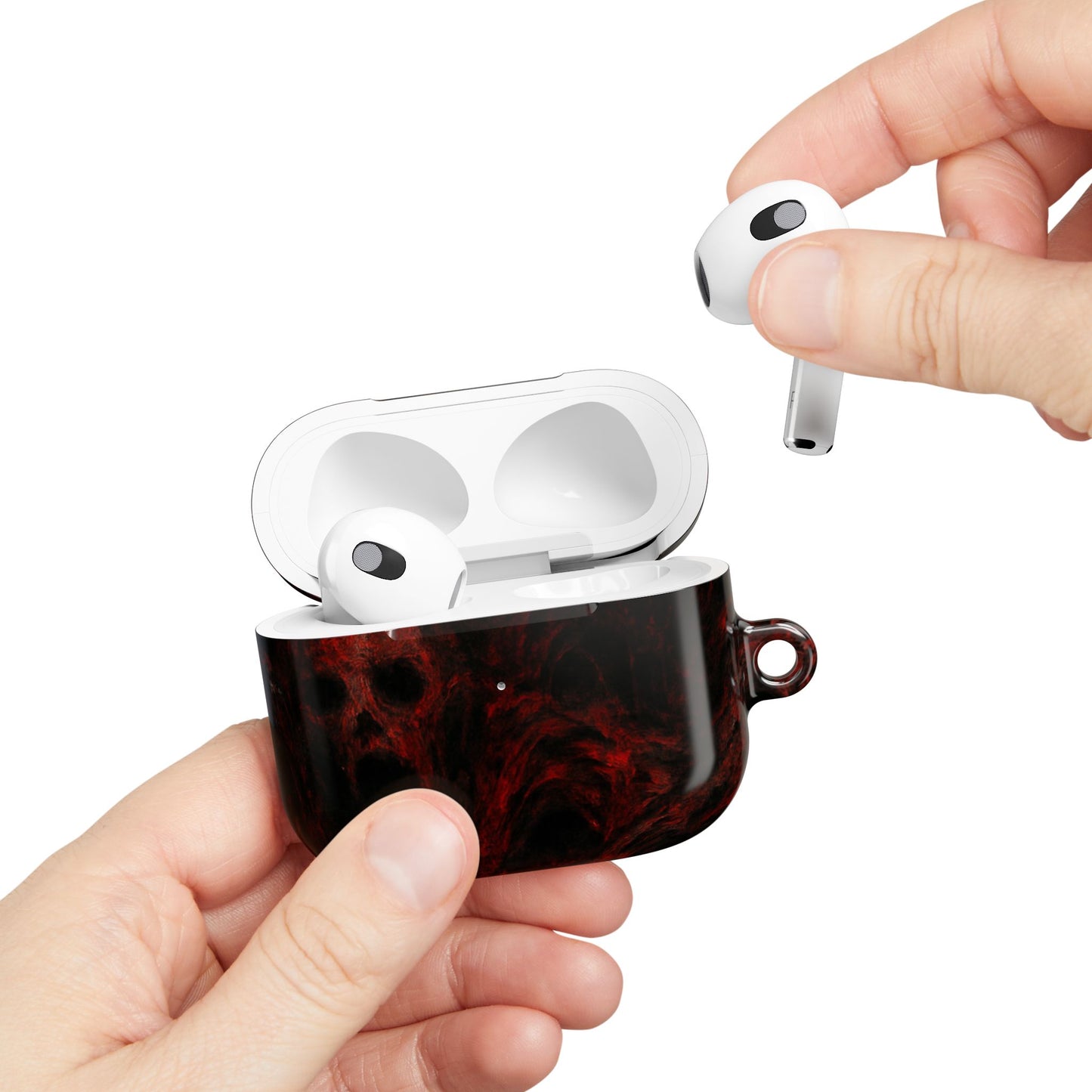 Stylish AirPod Cases with a Bold Red Marble Design, Unique Accessories for Music Lovers, Perfect Gift for Teens, Great for Holidays