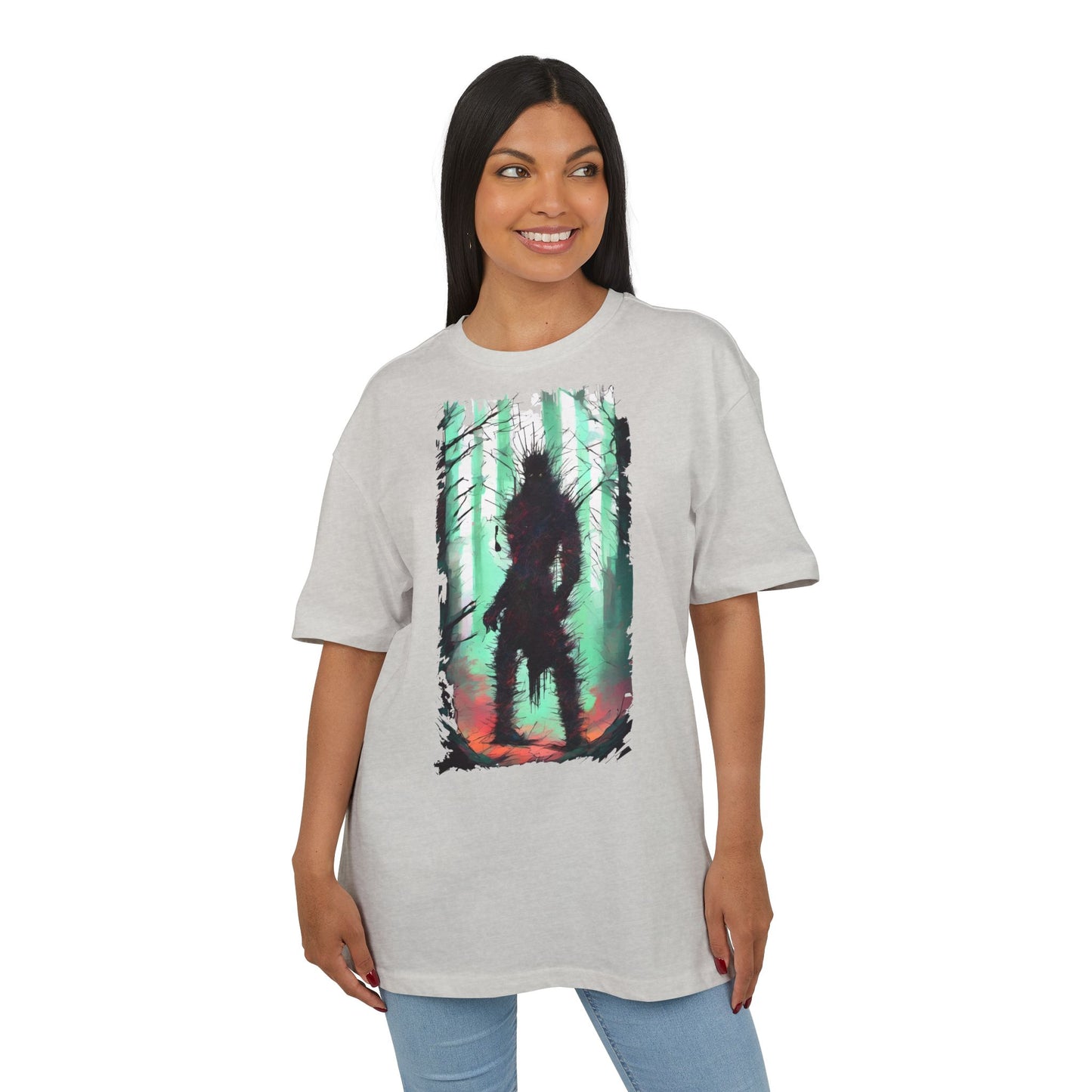 Unisex Oversized Graphic Tee with Forest Silhouette | Comfy Casual Wear, Gift for Nature Lovers, Ideal for Camping, Hiking, Everyday Style