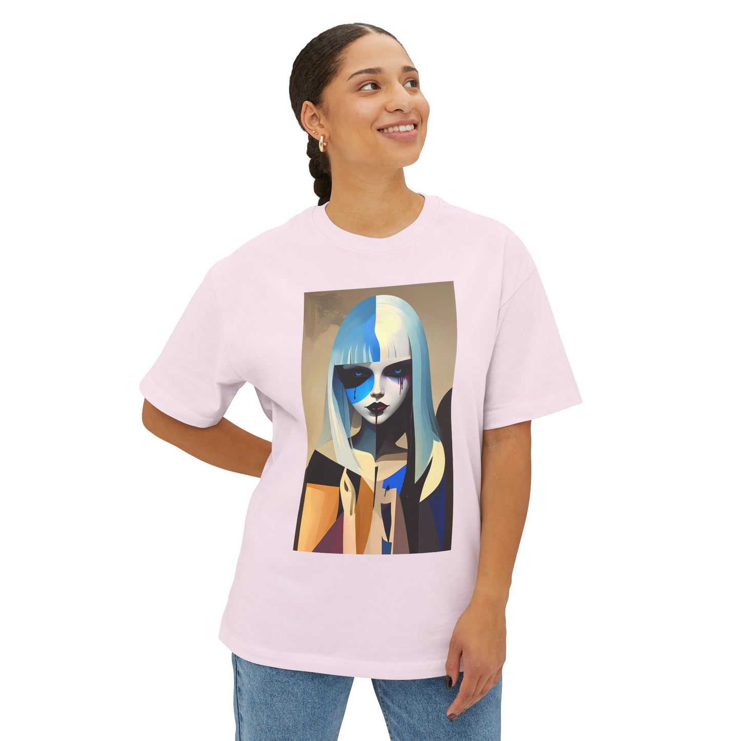 Artistic Oversized Tee, Stylish Graphic Top, Trendy Unisex Shirt, Unique Art Apparel, Casual Wear, Gift for Art Lovers