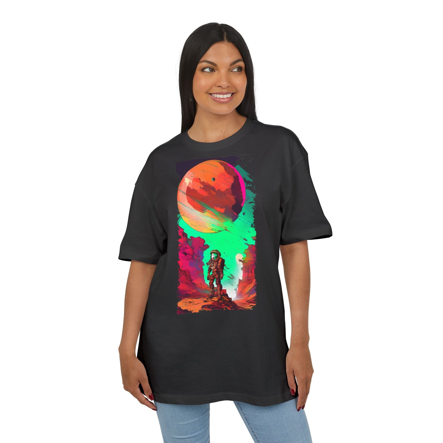Cosmic Adventure Unisex Heavy Oversize Tee - Perfect for Space Lovers, Casual Style, Gift for Her, Him, Unique Graphic Tee, Sci-Fi Fashion