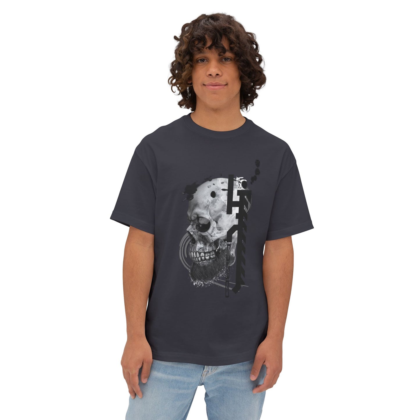 Gothic Skull Oversized Tee, Unisex Graphic T-Shirt, Edgy Streetwear Top, Alternative Fashion Apparel, Casual Wear for Events