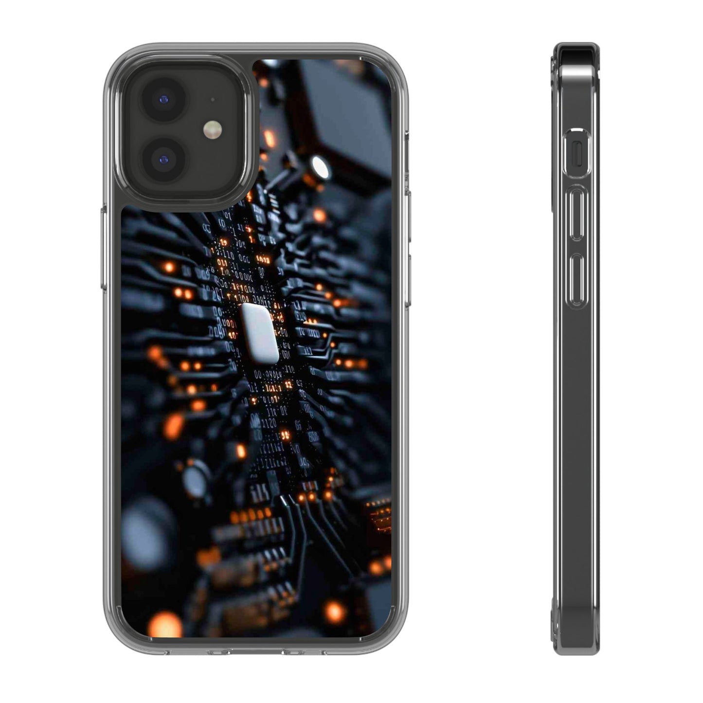 Clear Phone Case with Cyber Print