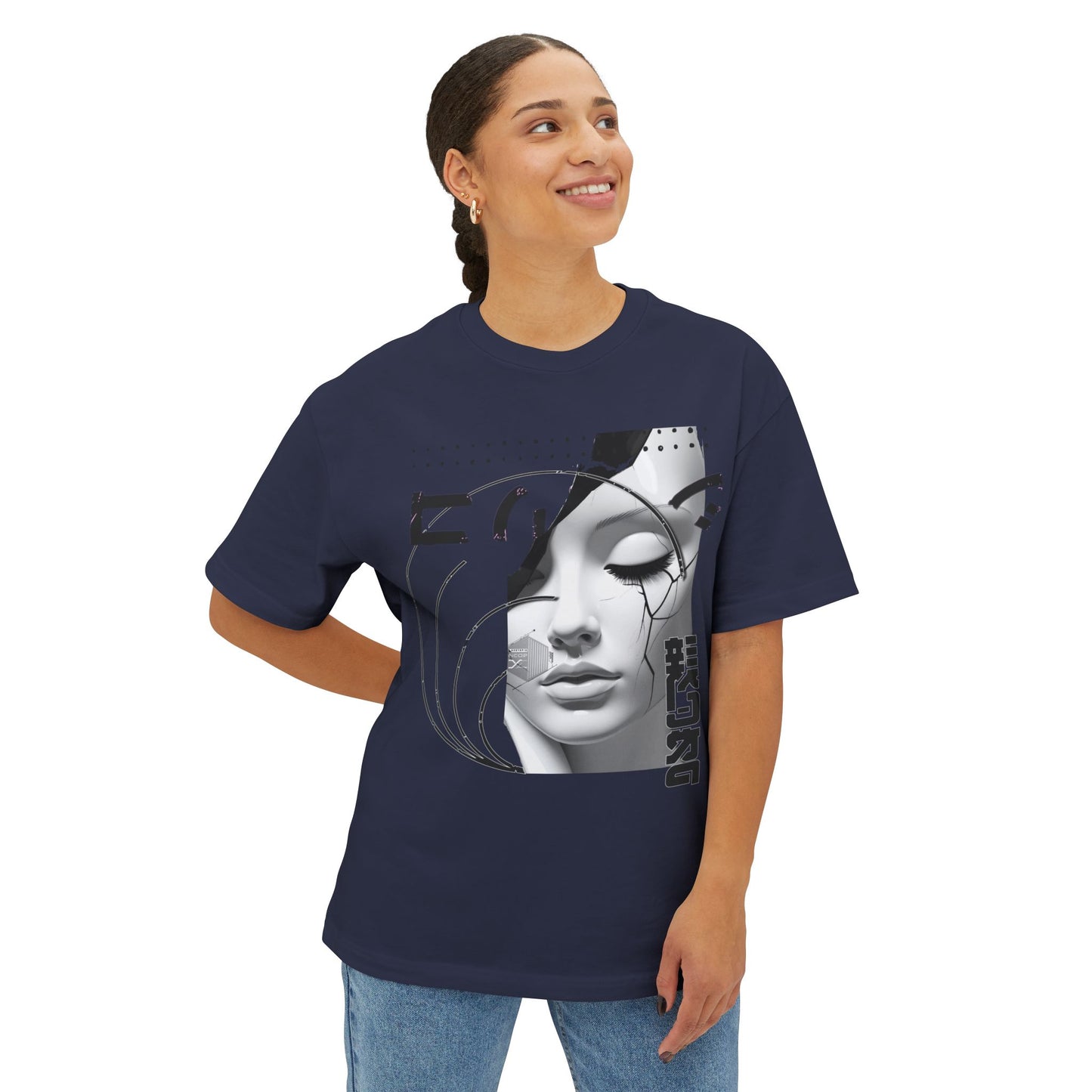 Chic Graphic Tee, Casual Fashion Shirt, Summer Outfit Top, Gift for Her, Artistic Oversized T-Shirt