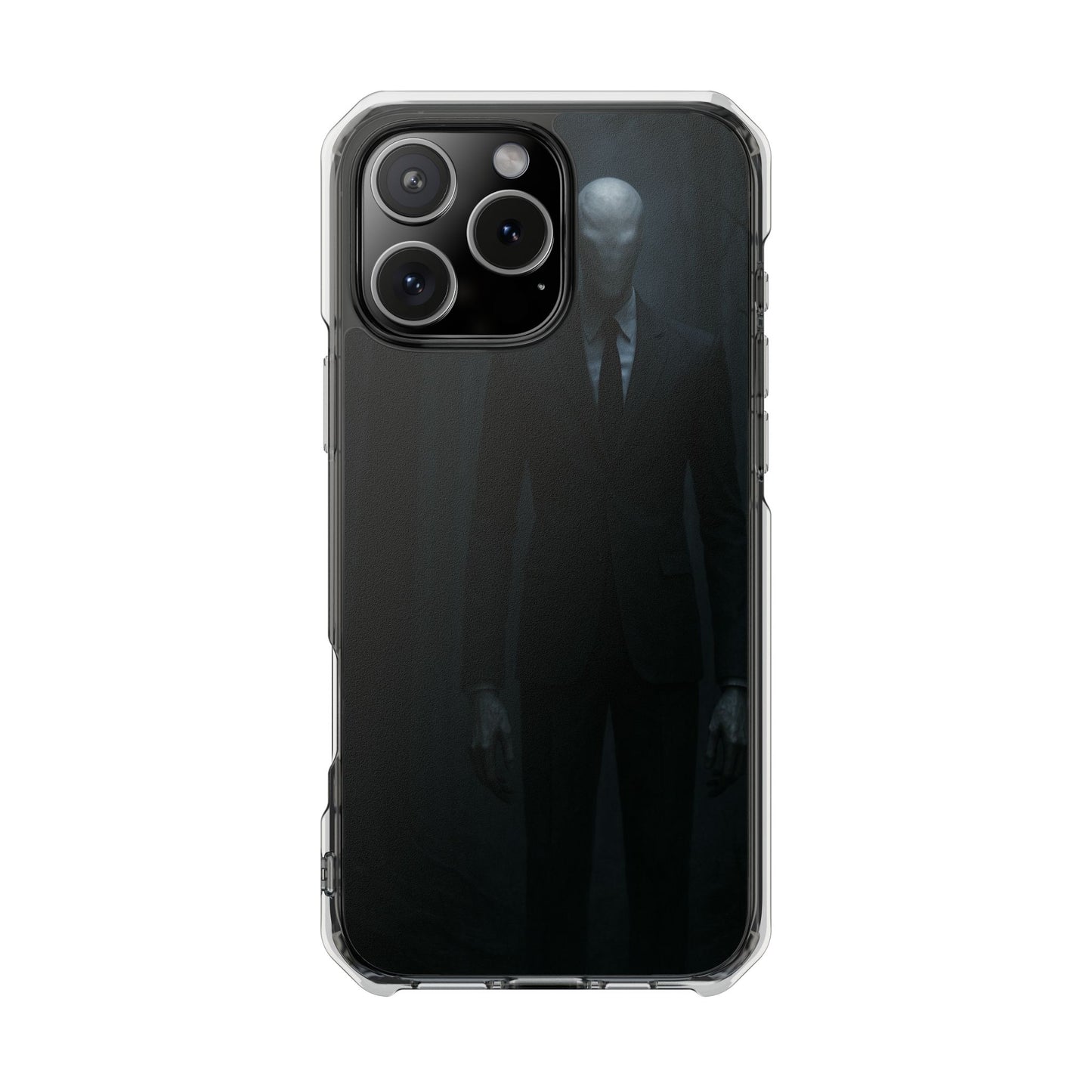 Sleek Phone Case with Minimalist Horror Design of Slenderman, Slim Protective Case, Unique Gift for Horror Lovers, Clear Impact-Resistant Case