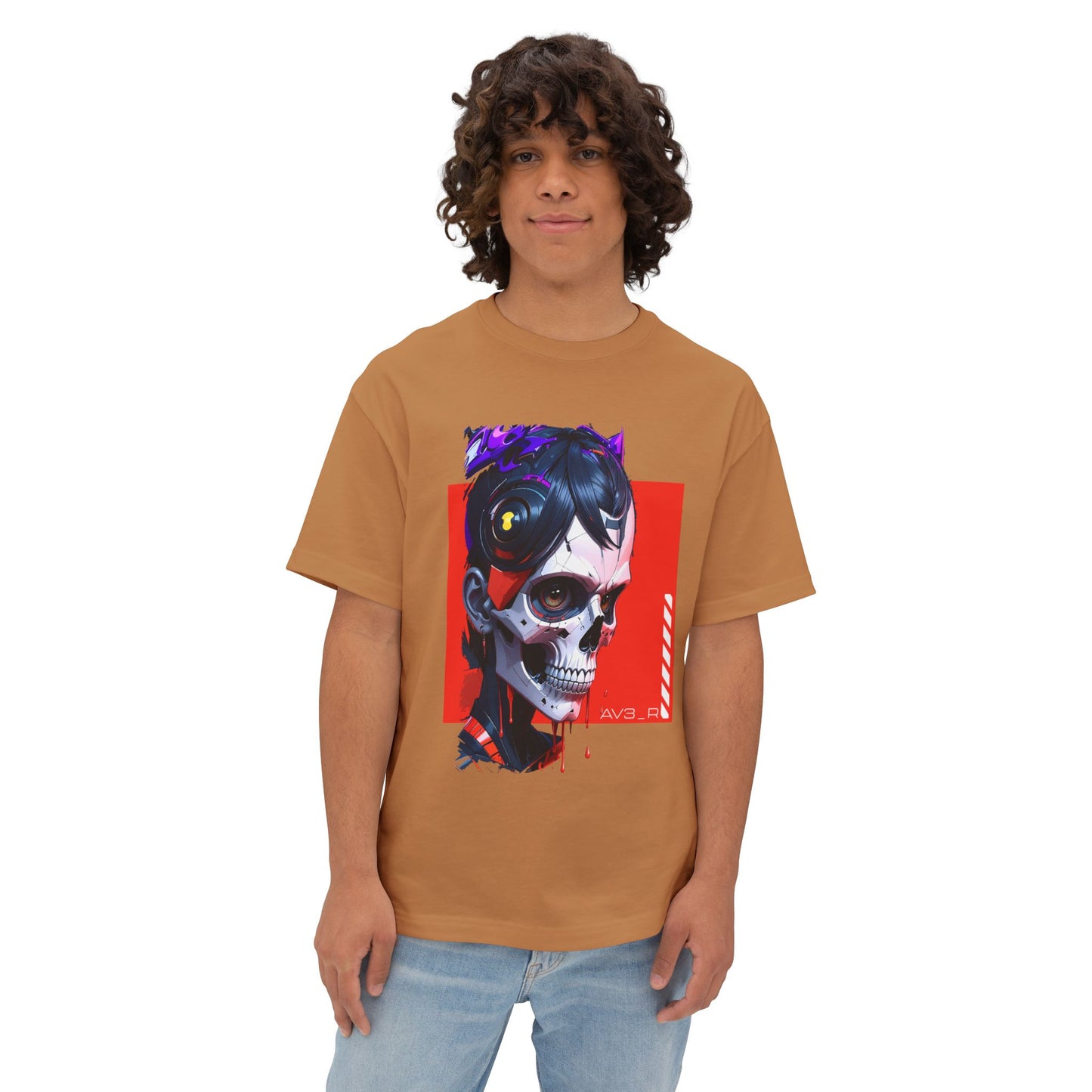 Edgy Oversized Tee with Skull Design, Streetwear Shirt for Art Lovers, Unisex Graphic Tee, Halloween Apparel, Trendy Casual Wear