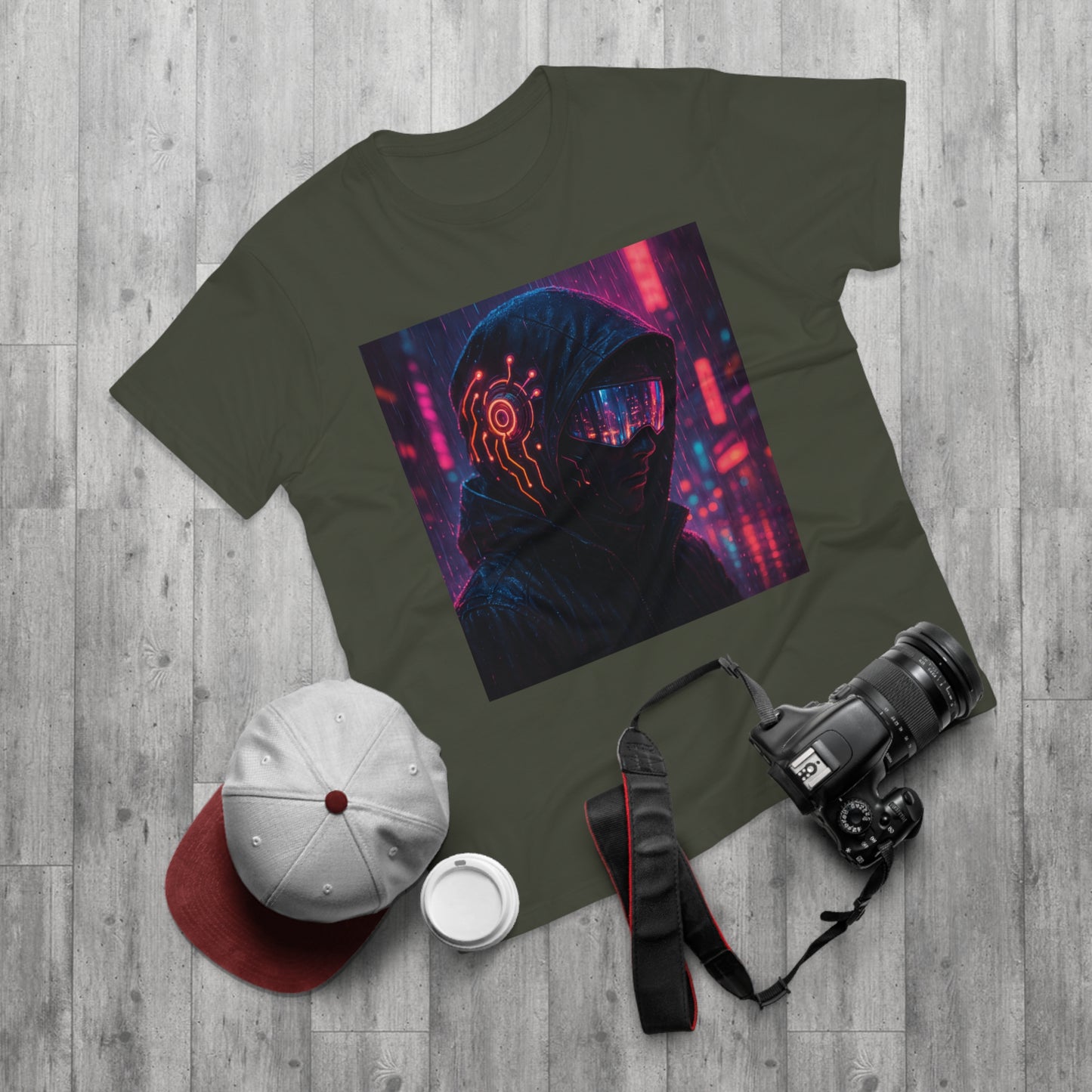 Cyberpunk Graphic Tee for Men & Women, Futuristic Streetwear, Perfect Gift for Gamers, Casual Wear for Tech Enthusiasts, Urban Style T-Shirt