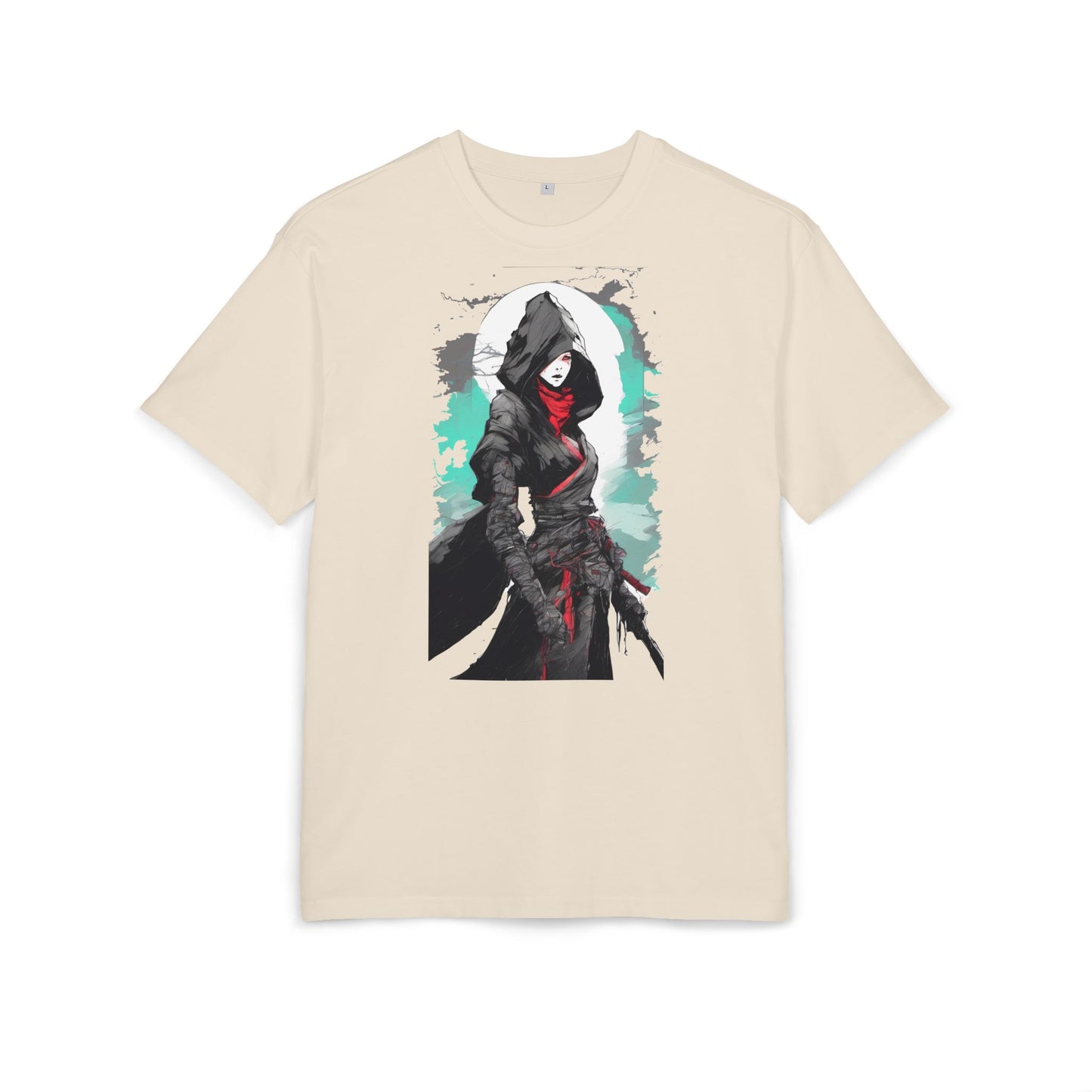 Hooded Warrior Oversize Tee | Unisex Graphic Shirt | Comfortable Casual Wear | Perfect for Comic Con, Gift for Gamers, Streetwear Fashion