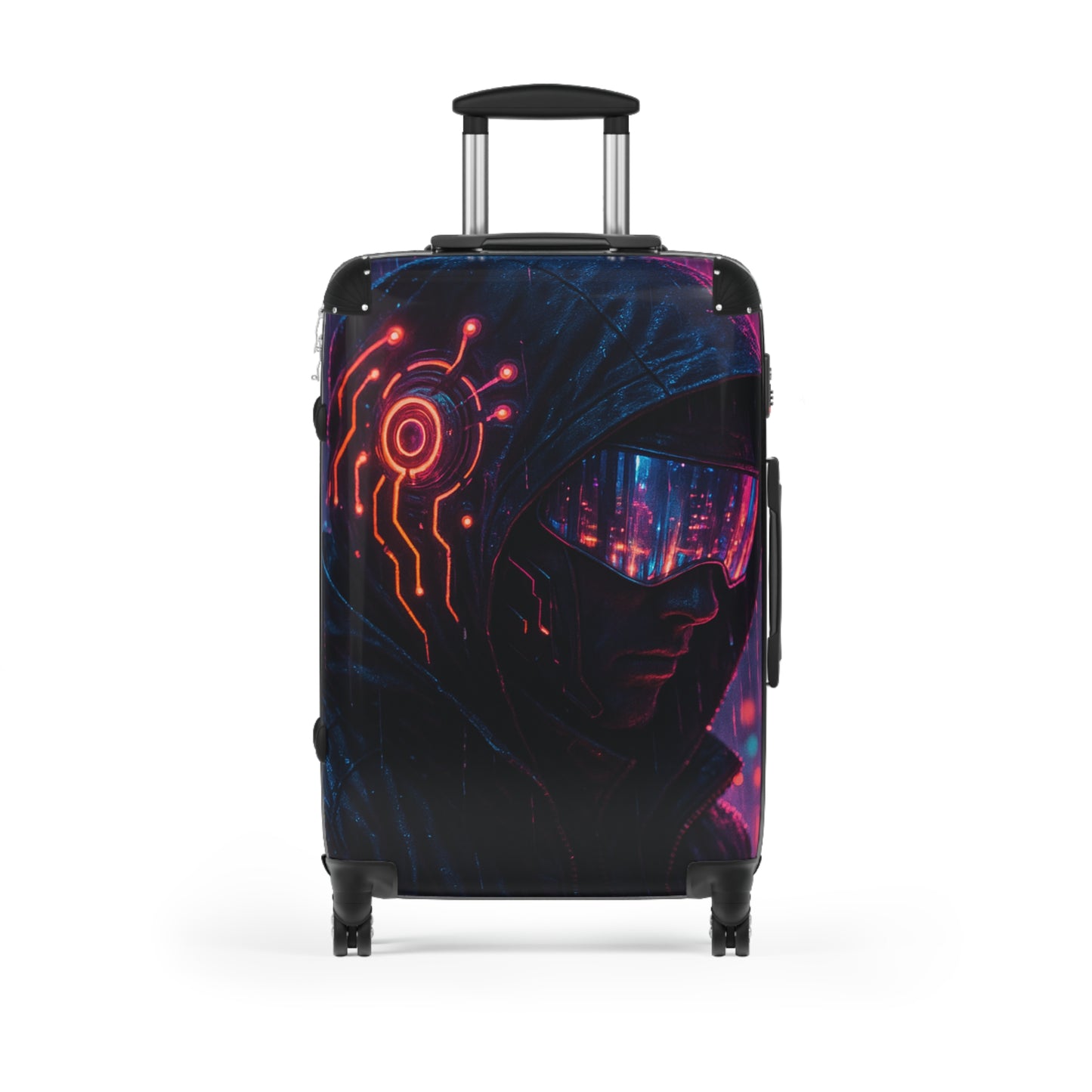 Futuristic Suitcase with Cyberpunk Design | Travel Luggage, Geek Gift, Stylish Bag, Unique Carry-On, Adventure Accessories