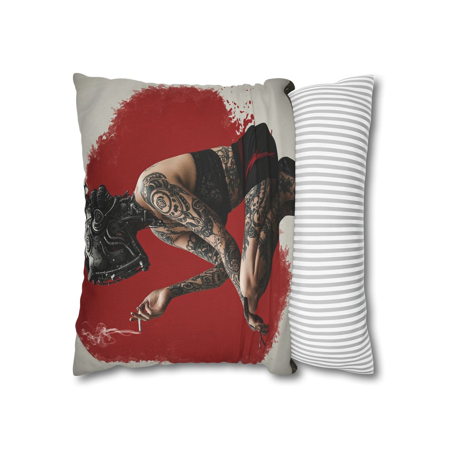 Edgy Tattoo Art Pillowcase | Boho Decor, Home Accent, Gift for Her, Trendy Cushion, Festival Style