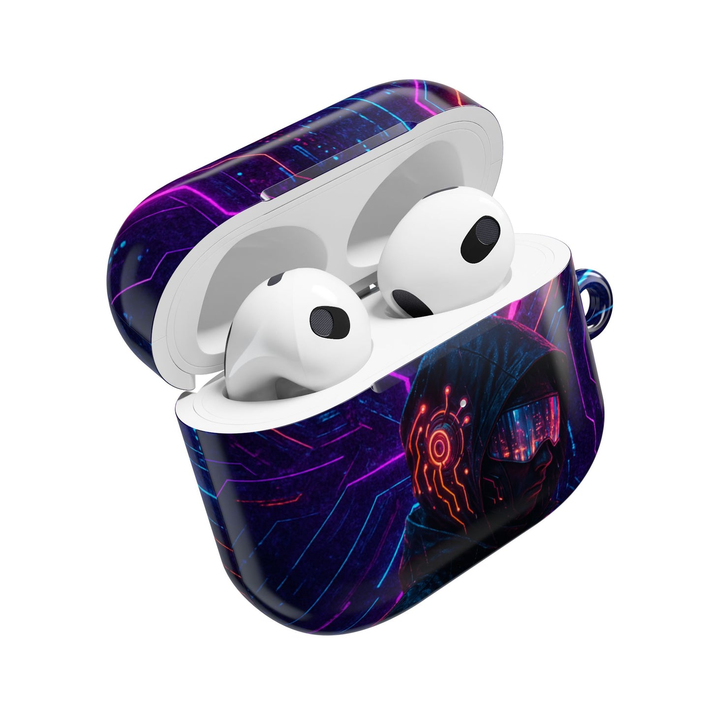 Futuristic AirPod Case, Cyberpunk Earbud Holder, Neon Accessory, Tech Gift for Gadget Lovers, Sleek & Stylish Protection
