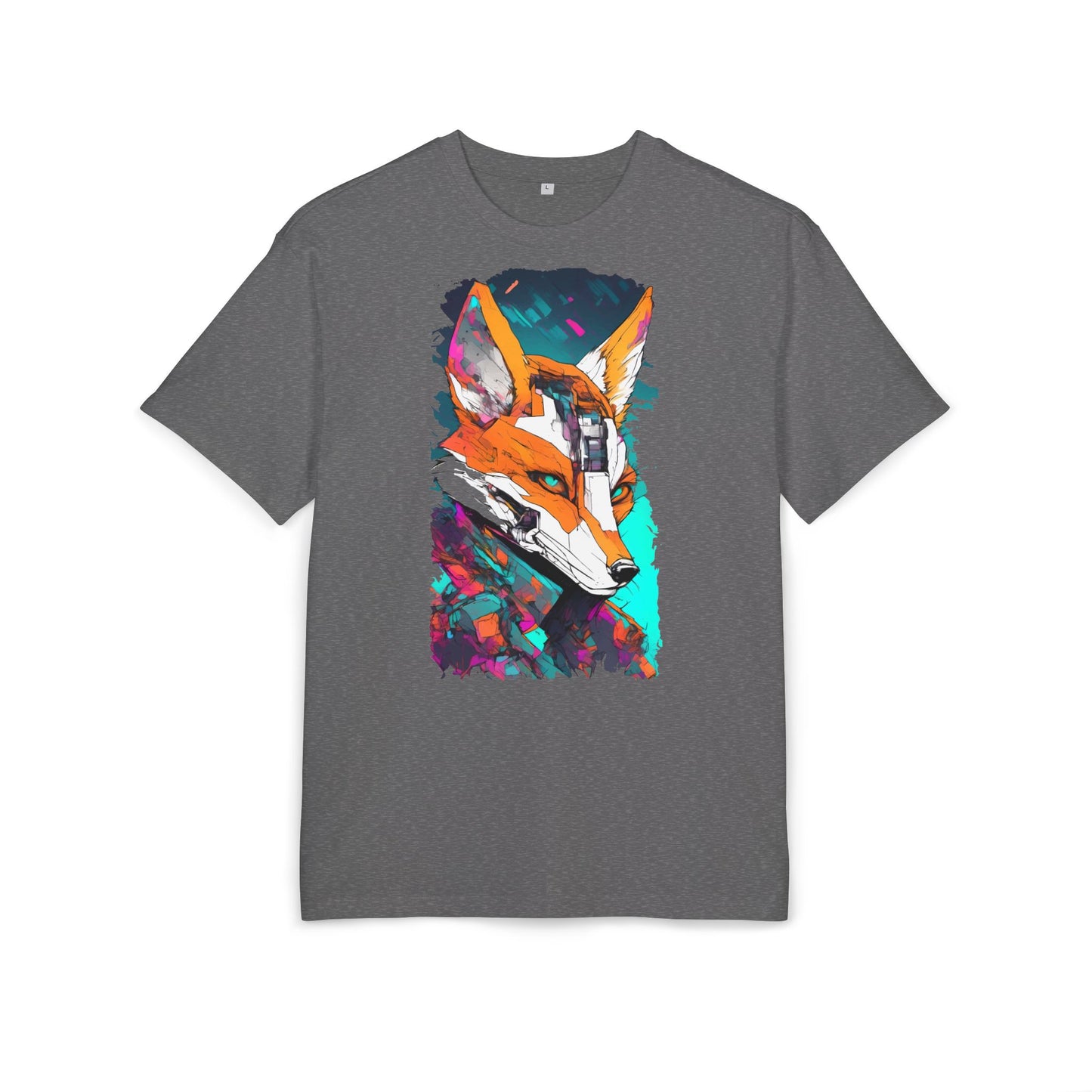 Futuristic Fox Design Unisex Oversize Tee, Graphic Tee, Cool T-Shirt, Unique Gift, Casual Wear