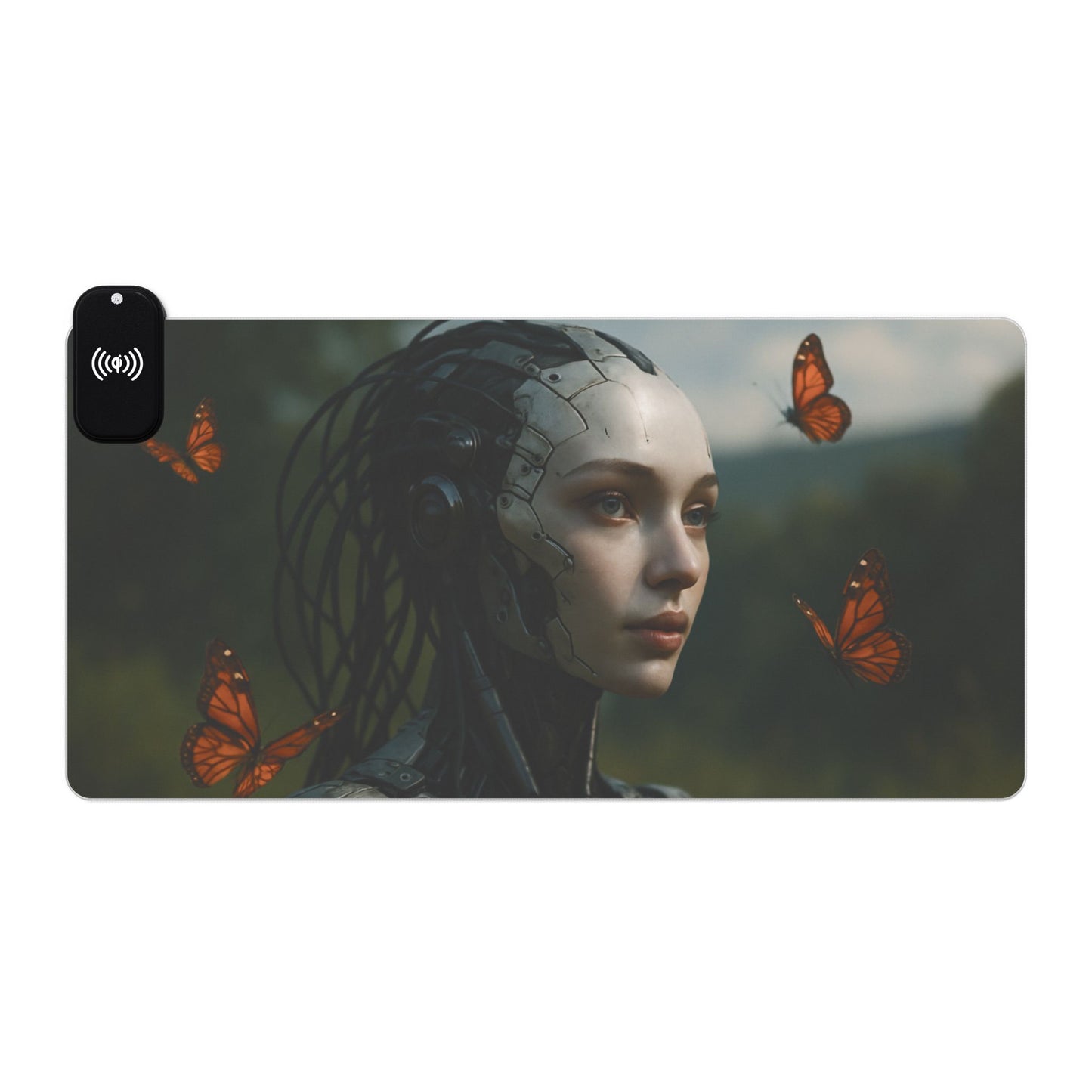 LED Gaming Mouse Pad with Wireless Charging | LED Desk Accessory, Gamer Gift, Tech Decor, Office Organizer, Home Office Essentials