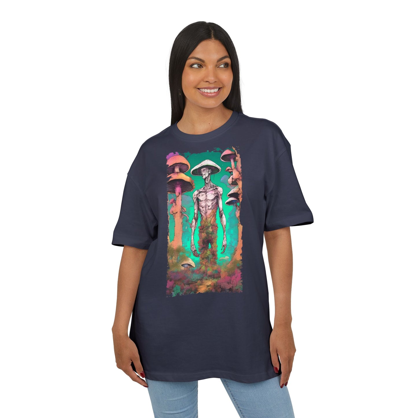 Psychedelic Alien Oversize Tee, Unisex Graphic T-Shirt, Casual Streetwear, Gift for Sci-Fi Lovers, Festival Apparel