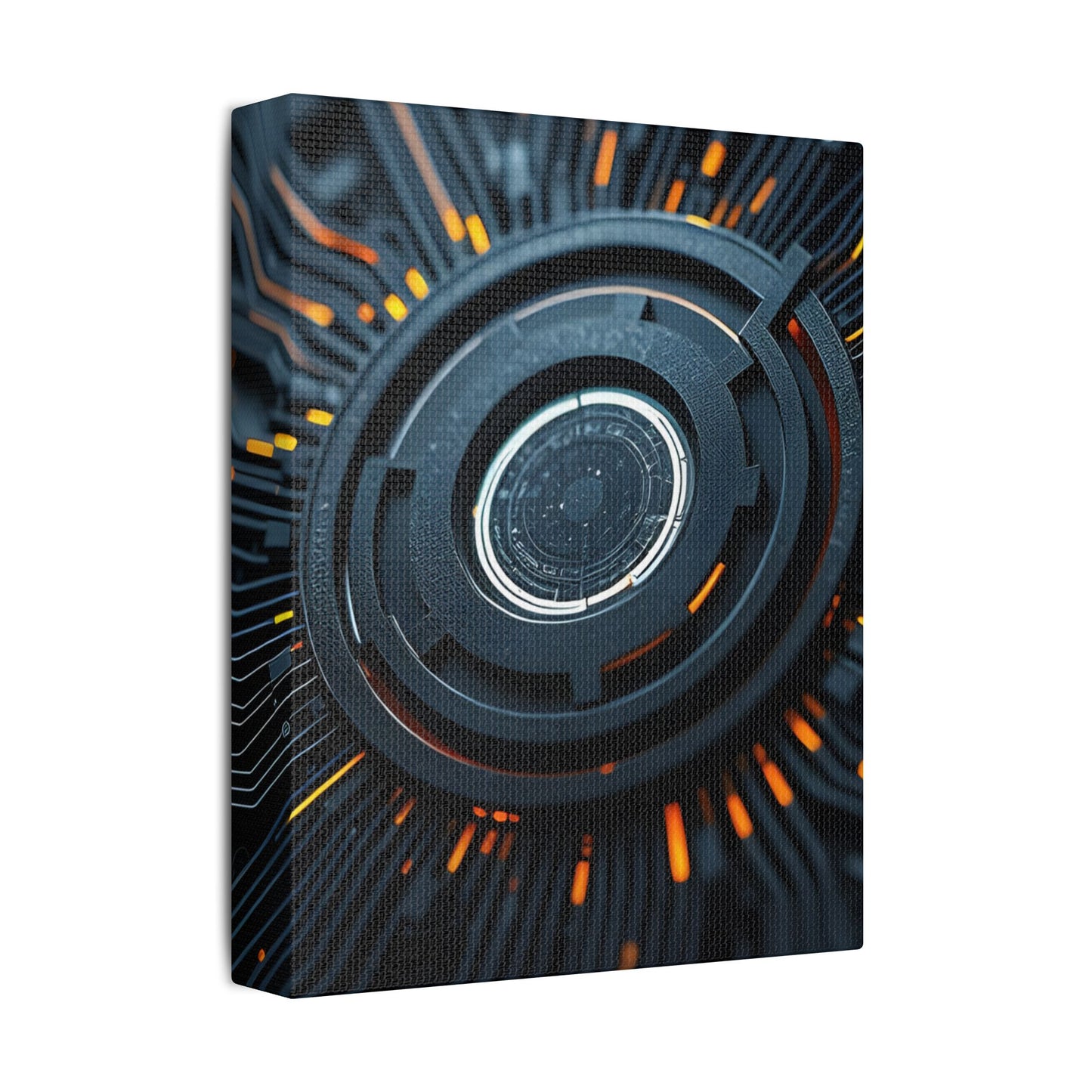 Futuristic Satin Canvas Wall Art, Modern Home Decor, Tech-Inspired Art Print, Unique Gift Idea, Abstract Wall Decoration, Cyberpunk Art