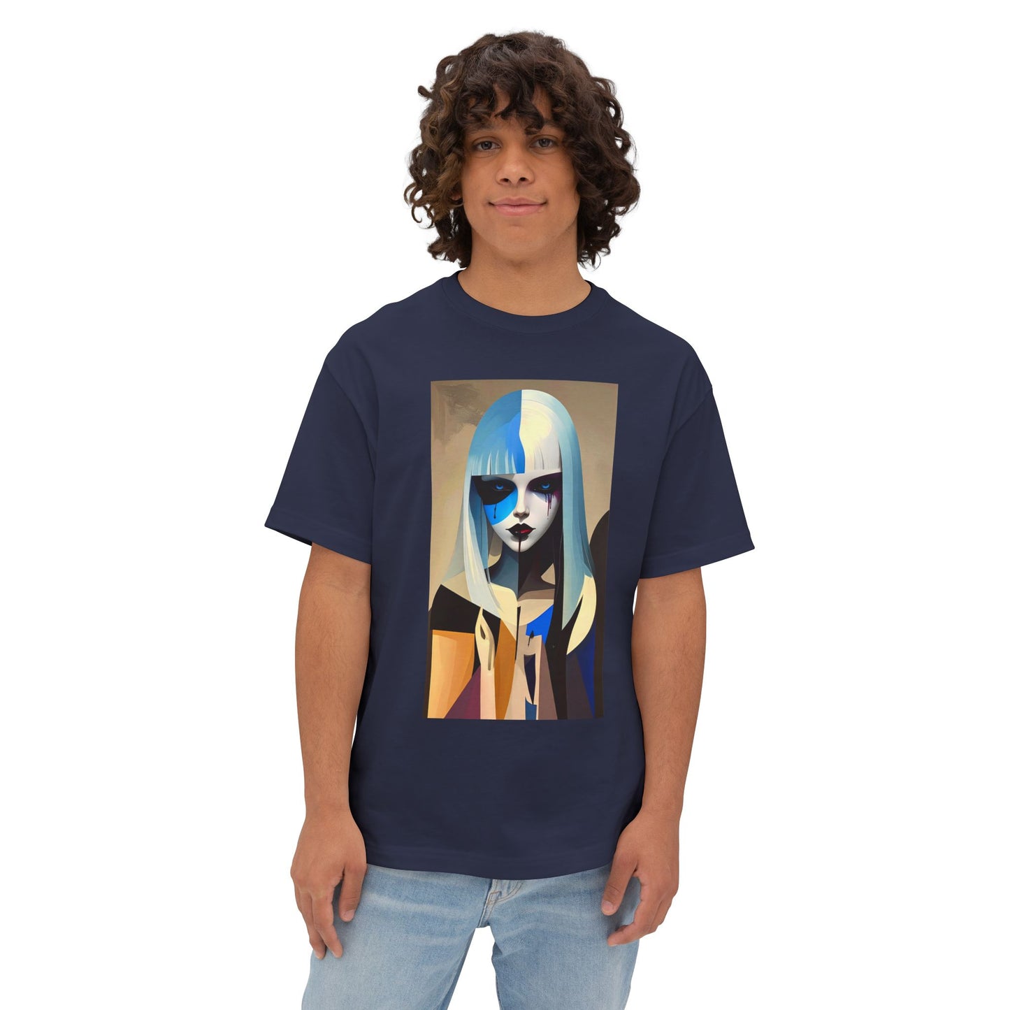 Artistic Oversized Tee, Stylish Graphic Top, Trendy Unisex Shirt, Unique Art Apparel, Casual Wear, Gift for Art Lovers