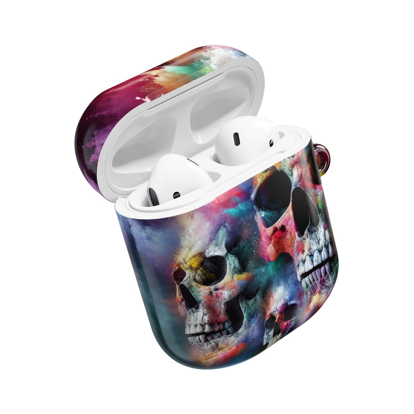 Colorful Skull AirPod Case, Unique Airpod Cover for Music Lovers, Trendy Skull Accessories, Gift for Teens, Halloween Tech Gear