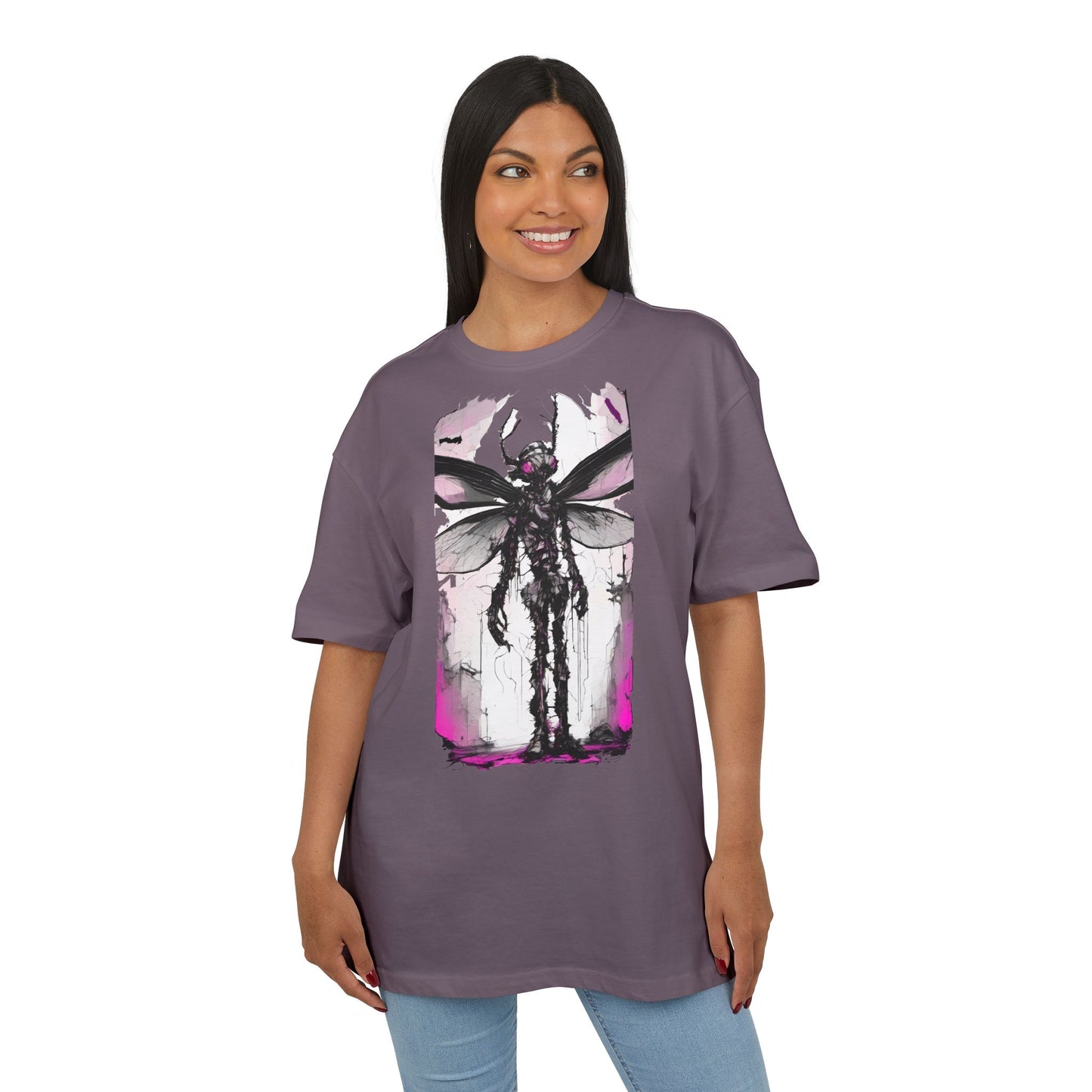 Edgy Artistic Oversize Tee, Graphic Tee, Unisex Shirt, Casual Wear, Statement Piece, Gift for Art Lovers