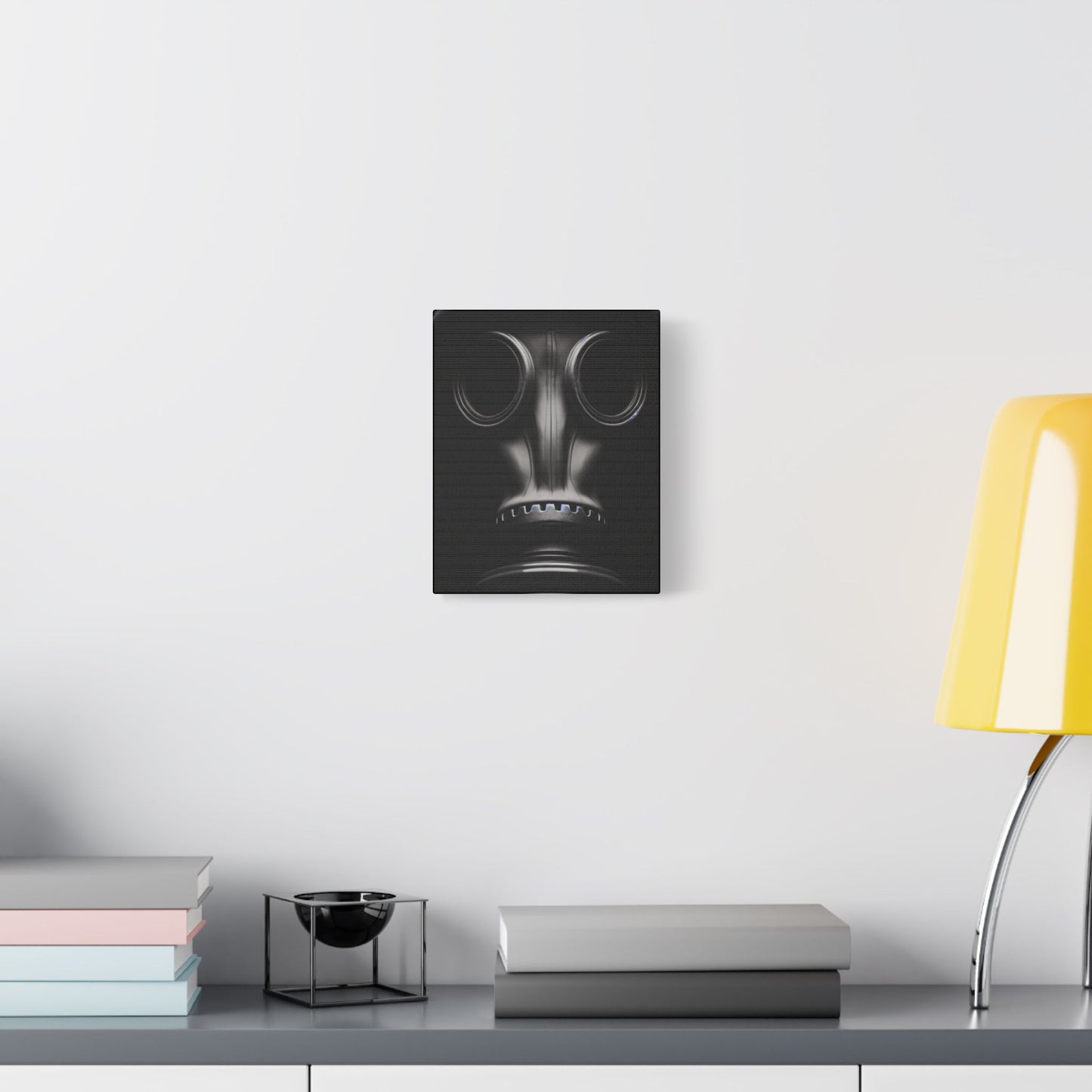 Stylish Gas Mask Art Canvas, Dark Aesthetic Wall Decor, Unique Gift for Art Lovers, Modern Home Accent, Gothic Room Art