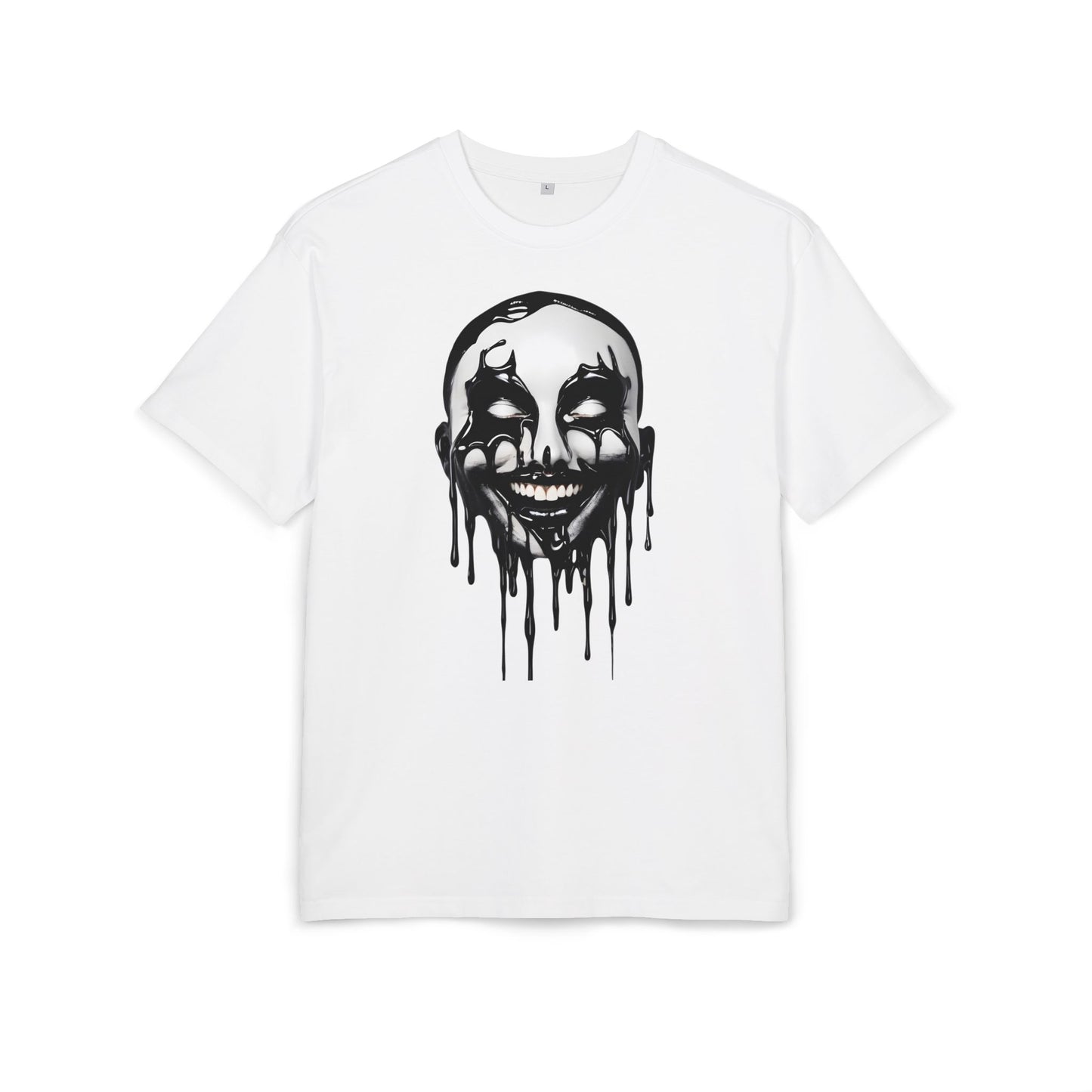 Gothic Graffiti Oversized Tee - Trendy Streetwear, Unisex Fashion Shirt, Edgy Graphic Tee, Perfect for Halloween, Casual Wear