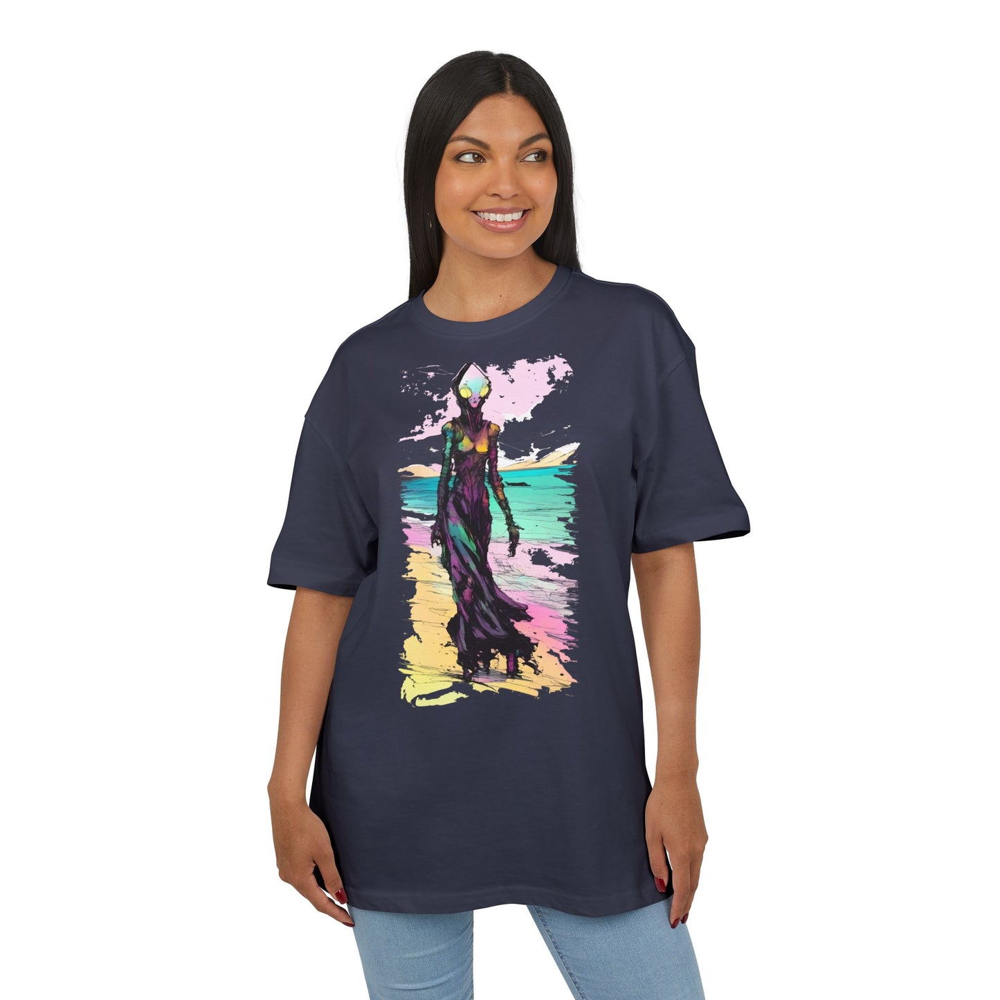 Beach Vibes Oversize Tee - Artistic Graphic Tee, Summer Style, Unisex T-Shirt, Boho Fashion, Casual Wear