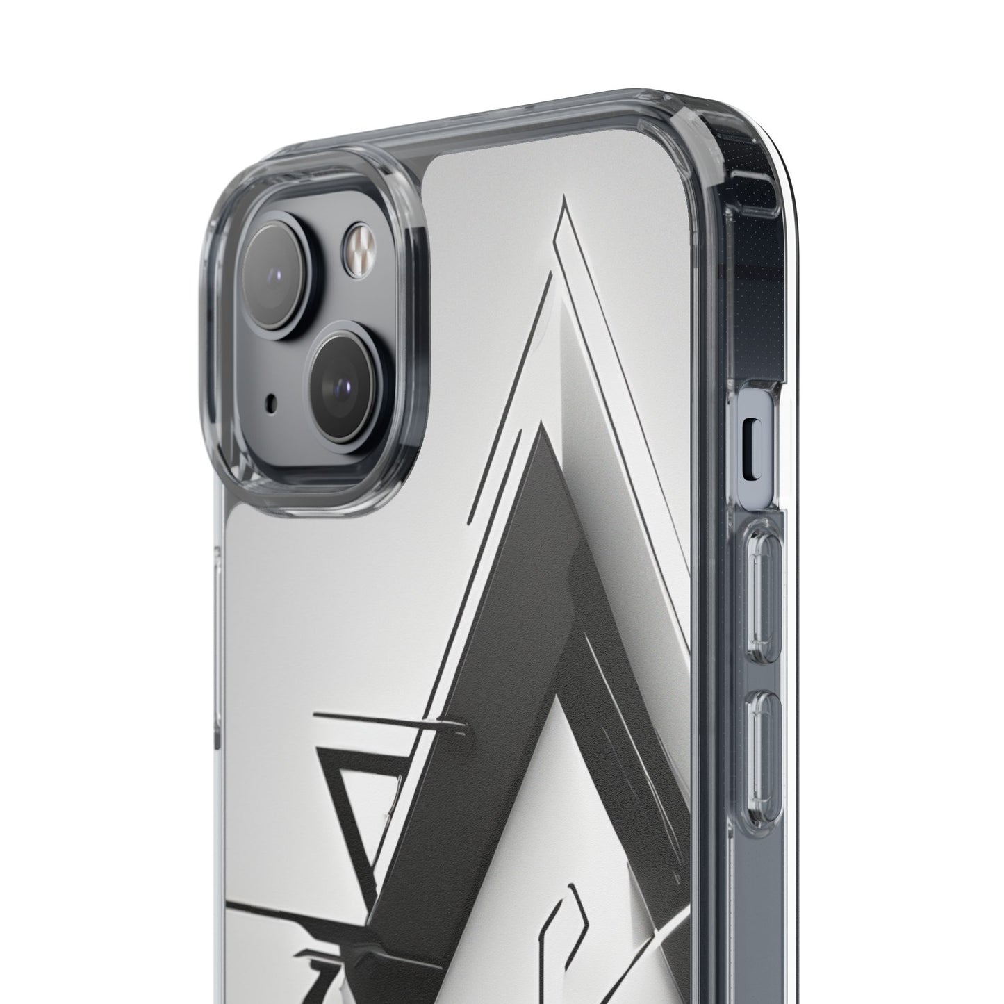 Clear Phone Case with Abstract Edgy Design Print