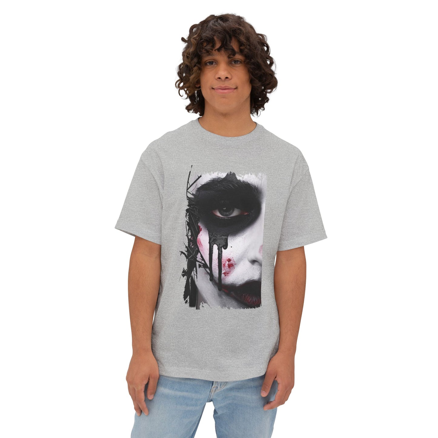 Gothic Art Oversized Tee, Unisex Graphic Shirt, Dark Art Apparel, Spooky Casual Fashion, Unique Streetwear
