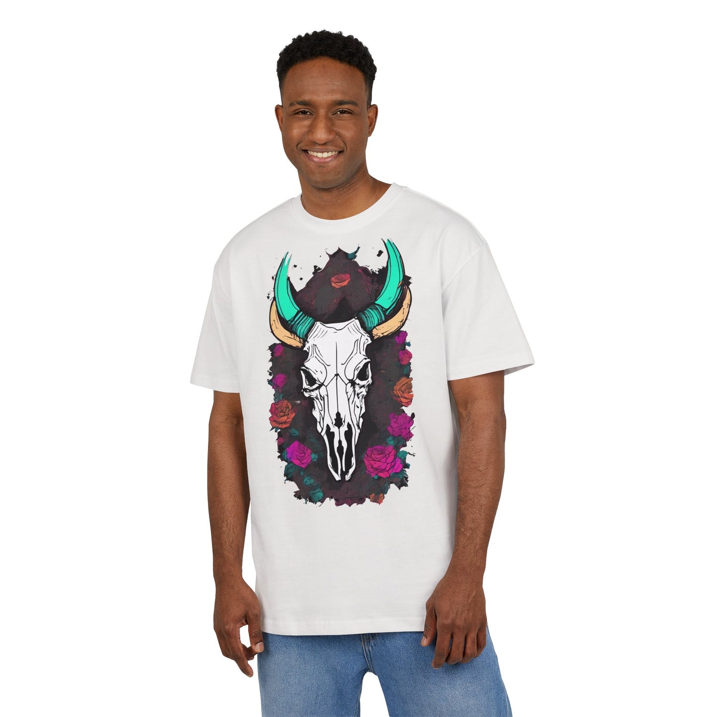 Bohemian Skull Graphic Tee, Unisex Heavy Oversize Tee, Cool Graphic T-Shirt, Festival Fashion, Casual Wear, Unique Gift Idea