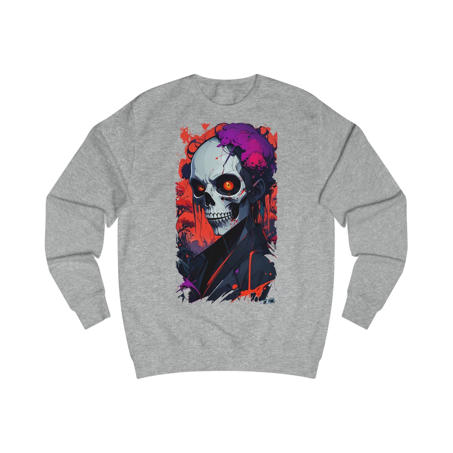 Vibrant Skull Art Unisex Sweatshirt | Casual Wear, Halloween Fashion, Gift for Him/Her, Streetwear, Graphic Sweatshirt