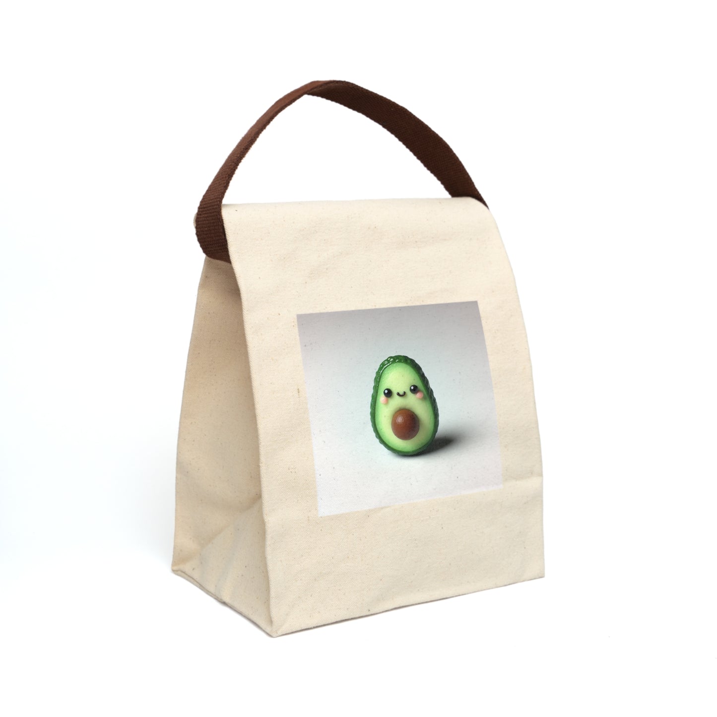 Cute Avocado Canvas Lunch Bag, Eco-Friendly Lunch Tote, School Bag, Kids Snack Holder, Picnic Accessory, Gift for Foodies