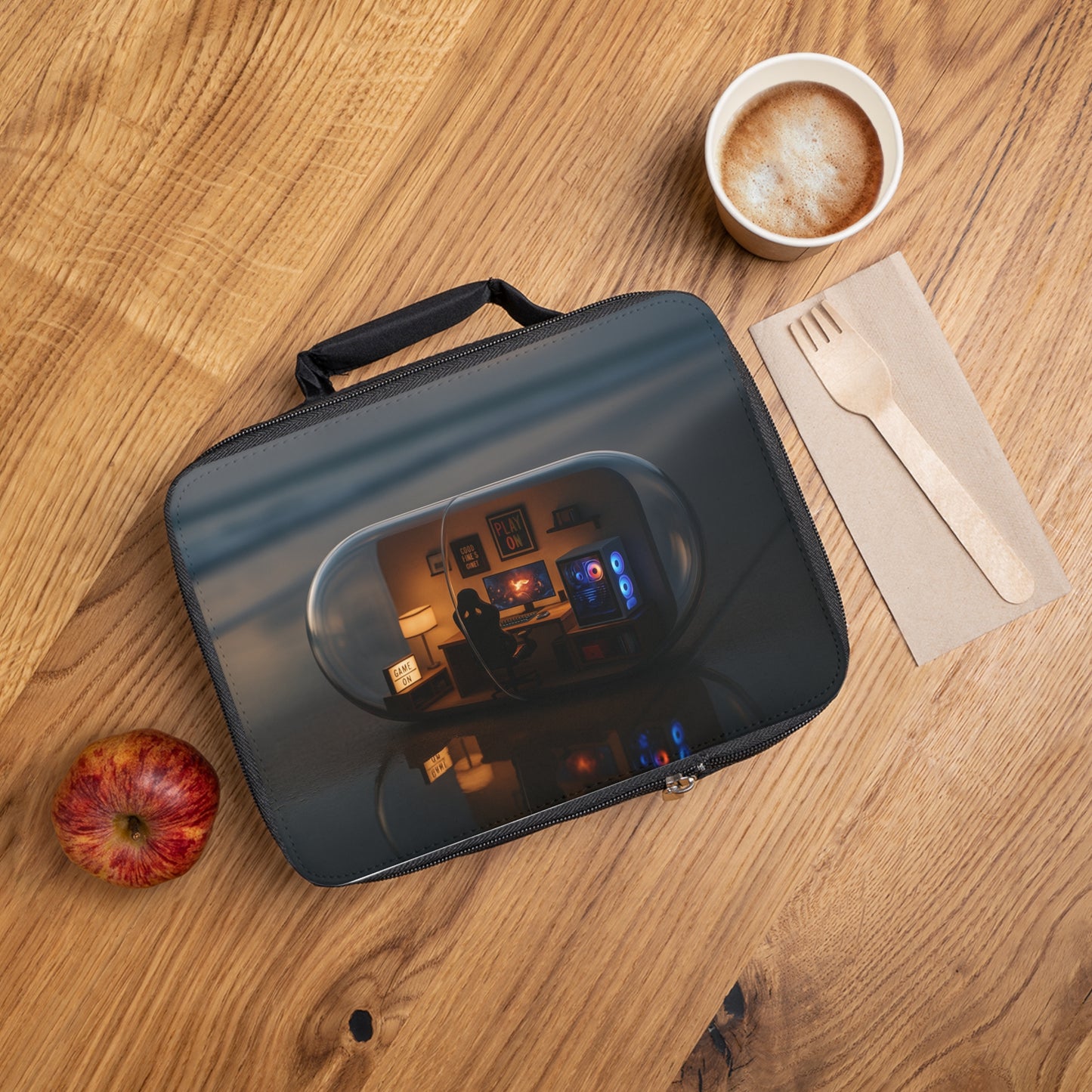 Creative Lunch Bag with Cozy Miniature Scene, Fun Lunch Organizer, Cute Tote for Kids, Office Lunch Keeper, Gift for Any Occasion