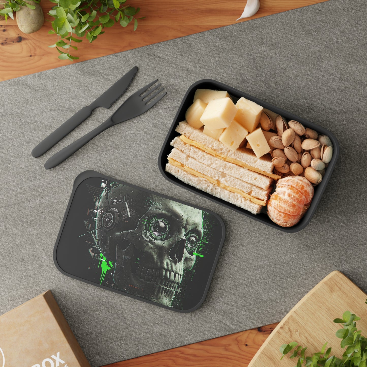Gothic Skull Bento Box | Cool Lunch Container, Unique Gift for Friends, Meal Prep, Party Favor, Halloween Decor