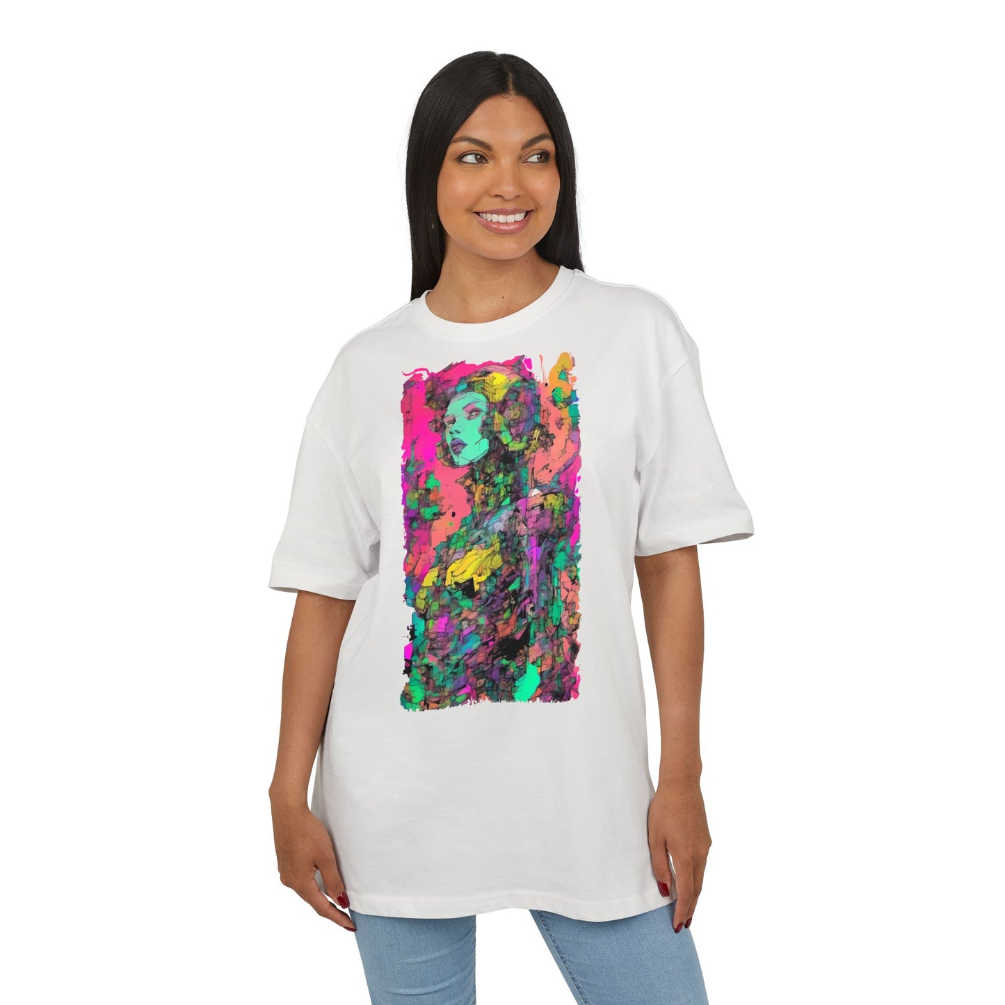 Artistic Oversize Tee - Vibrant Graphic Shirt, Casual Streetwear, Unique Gift for Art Lovers, Everyday Wear, Graphic Tee