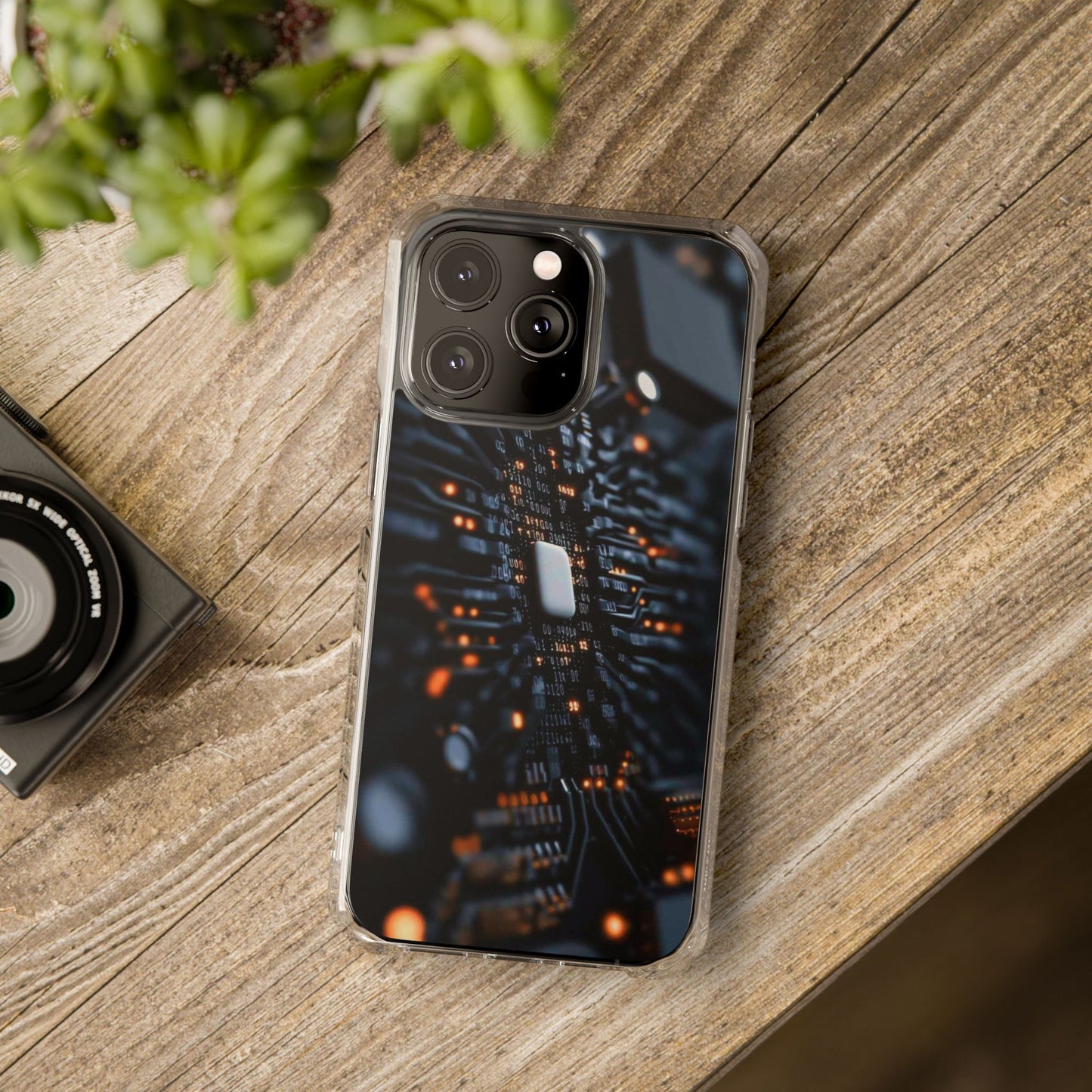 Magnetic Clear Impact Phone Case - Tech-Inspired Design, Perfect for Gadget Lovers, Birthday Gift, Tech Accessories, Durable Protection