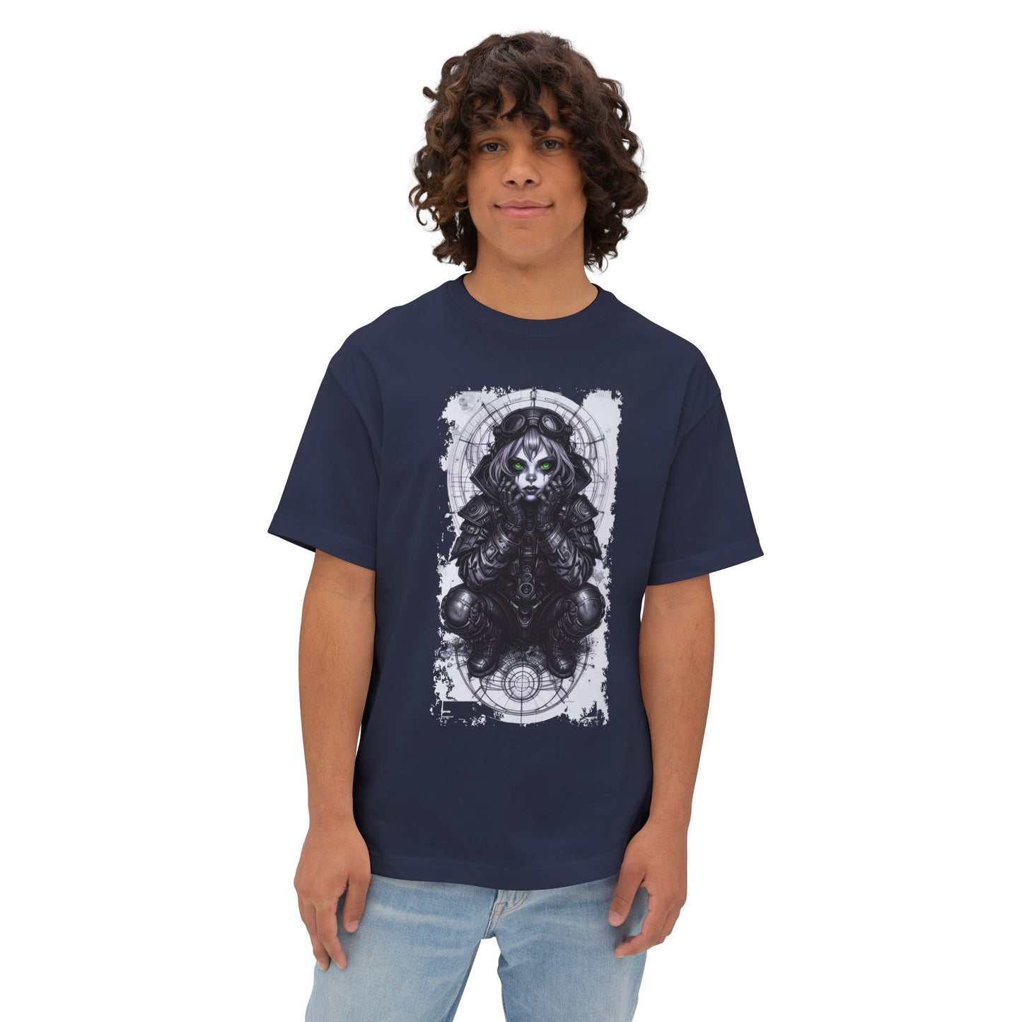 Gothic Graphic Unisex Boxy Tee - Oversized White T-Shirt for Alternative Fashion, Casual Wear, Gift for Festivals, Streetwear