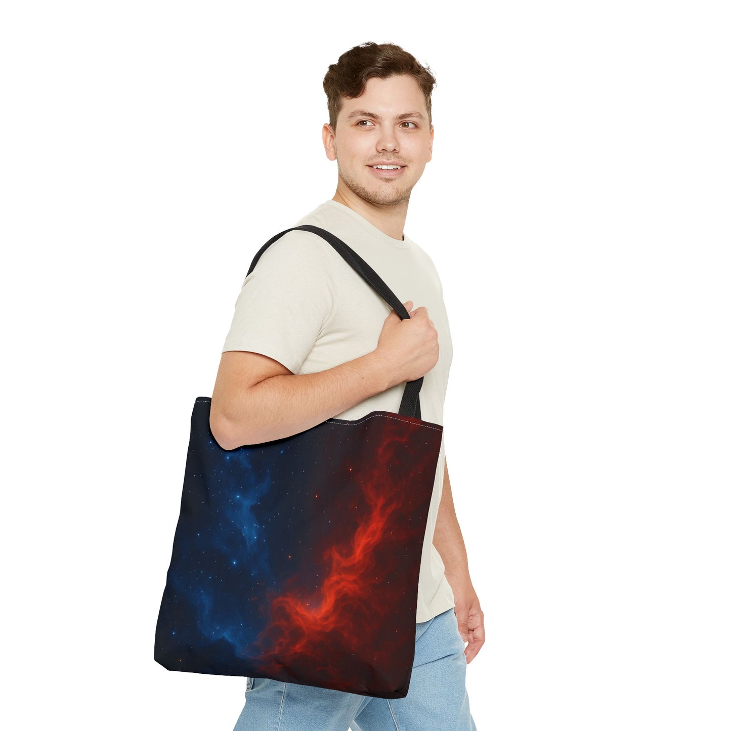 Cosmic Tote Bag, Galaxy Print Eco-Friendly Bag, Stylish Reusable Shopping Tote, Space-Themed Gift, Astronaut Lover Accessory