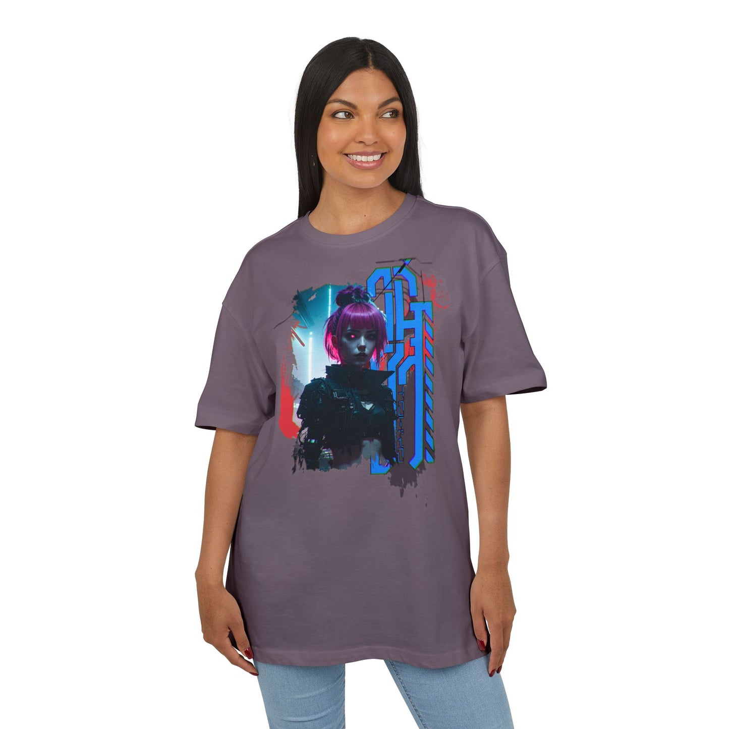 Cyberpunk Aesthetic Unisex Heavy Tee, Streetwear Style Shirt for Teens, Graphic Tee for Gaming, Cozy Casual Wear, Gift for Sci-Fi Lovers